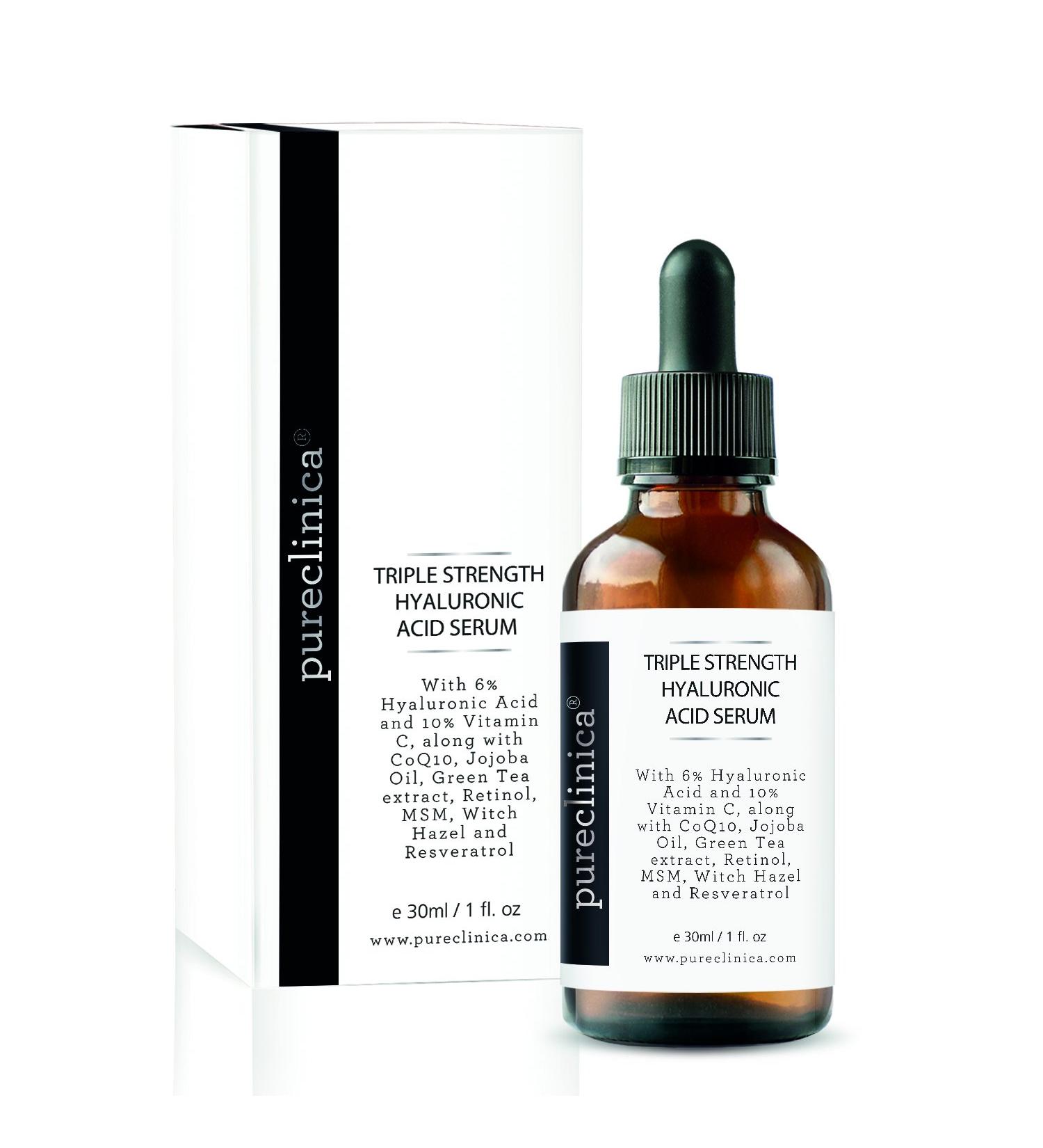 Triple Strength Hyaluronic Acid Serum - 6% Hyaluronic Acid with Vitamins C & E Resveratrol & CoQ10 - 30ml for Deep Hydration & Skin Vitality - Buy Online on GoSupps.com