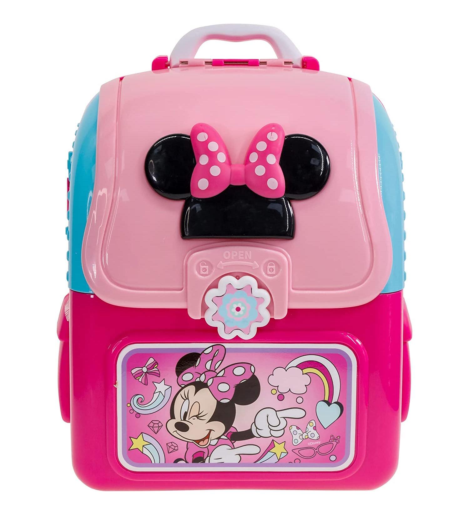 Disney Minnie Mouse Cosmetic Backpack Set for Kids Girls - Includes Hair Bow, Nail Polish, Glitter, Nail File - Perfect for Parties & Sleepovers - Buy Online on GoSupps.com