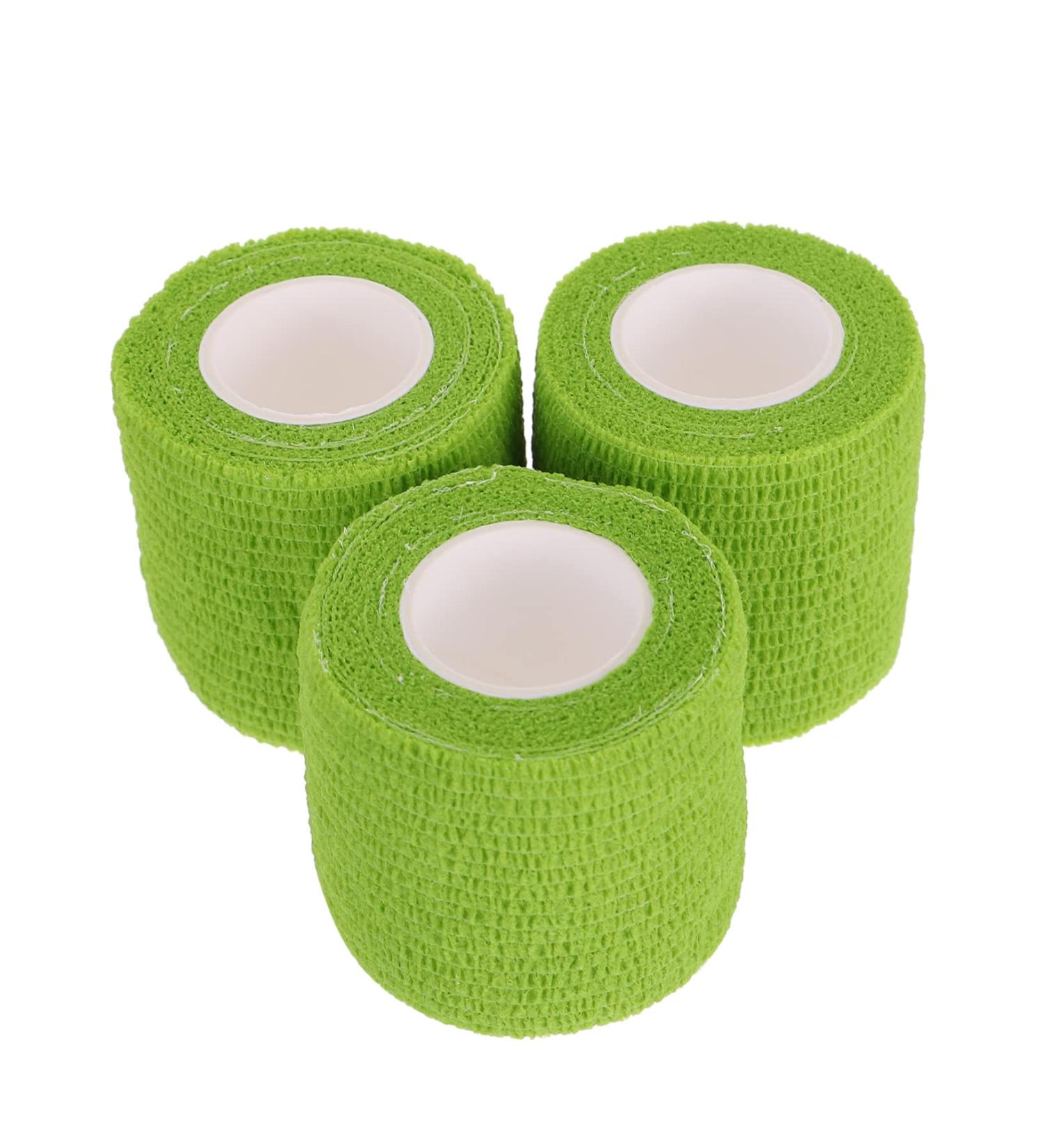 FOMIYES Pet Sports Fixing Bandages - Self-Adhesive Cohesive Protective Tape for Pet Injuries - 3 Rolls Green 5x5x5cm - Ideal for Veterinary Care and Pet First Aid - Buy Online on GoSupps.com