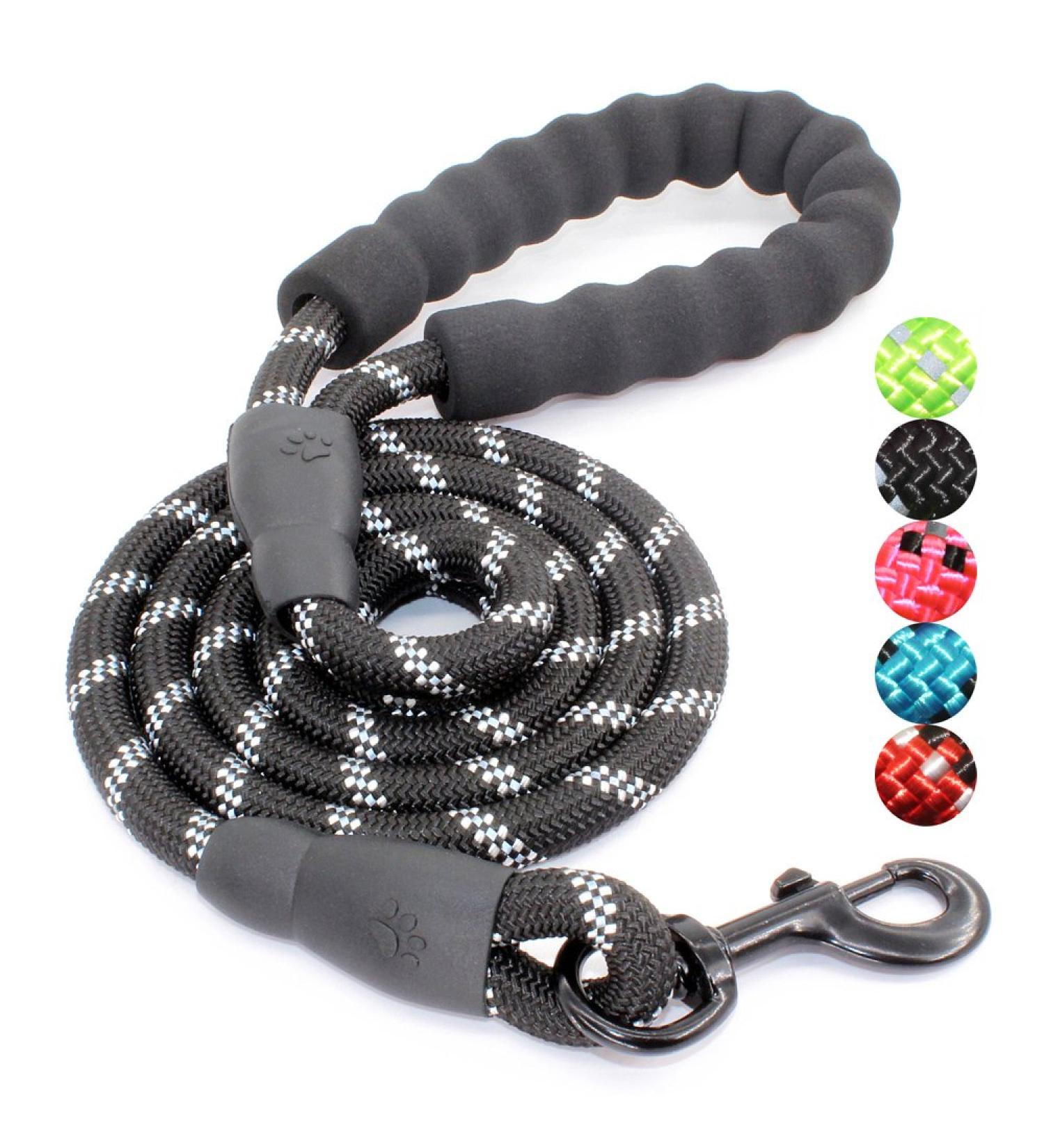 BAAPET Dog Leash with Padded Handle, Reflective Threads - 5 FT - Black - Buy Online on GoSupps.com