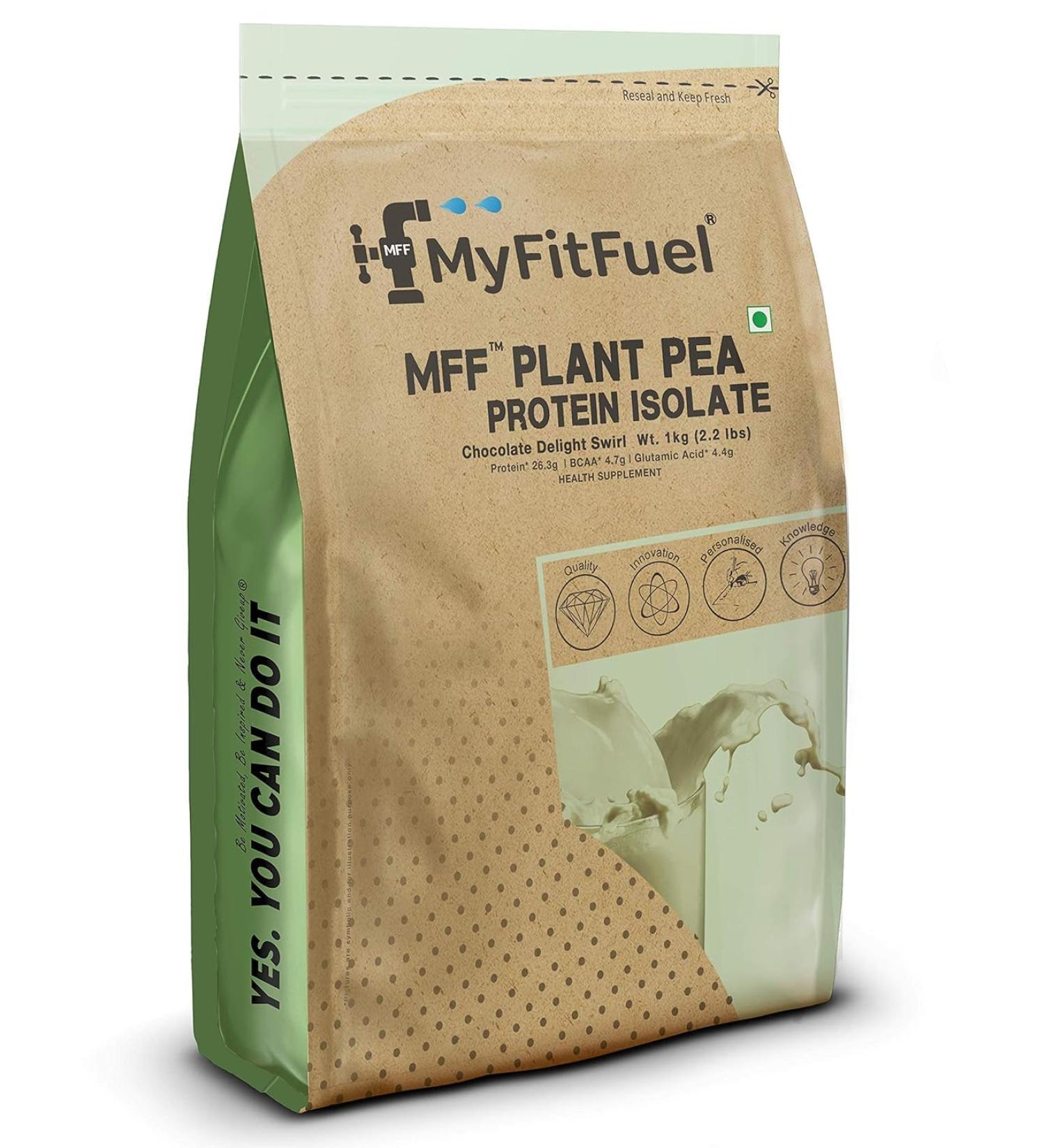 MyFit Fuel MFF Plant Pea Protein 1 Kg - Chocolate Delight Swirl | Vegan Easy to Digest International Shipping - Buy Online on GoSupps.com