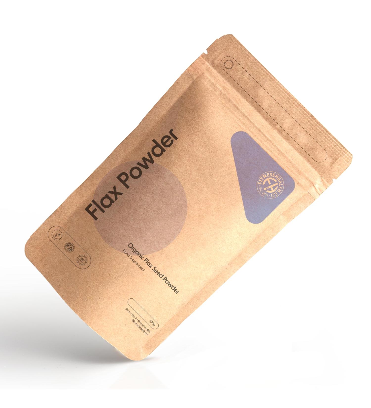 Organic Flax Seed Powder 100g - Premium Quality Plant-Based Superfood - Perfect for Smoothies - Non-GMO & Gluten Free - 1 Pack - Buy Online on GoSupps.com