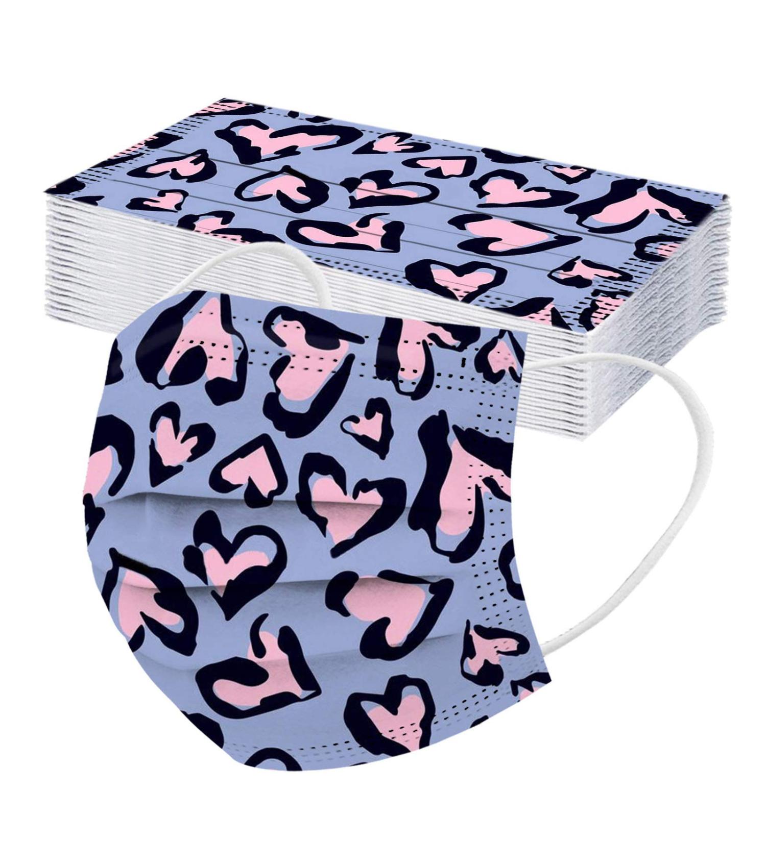 ZQP 30PCS Valentine's Day Disposable Face_Mask for Women Men 3 Layer Breathable Comfortable Non-Woven Dustproof Pr-otection Mouth Covering for Home Outdoor Office - Buy Online on GoSupps.com