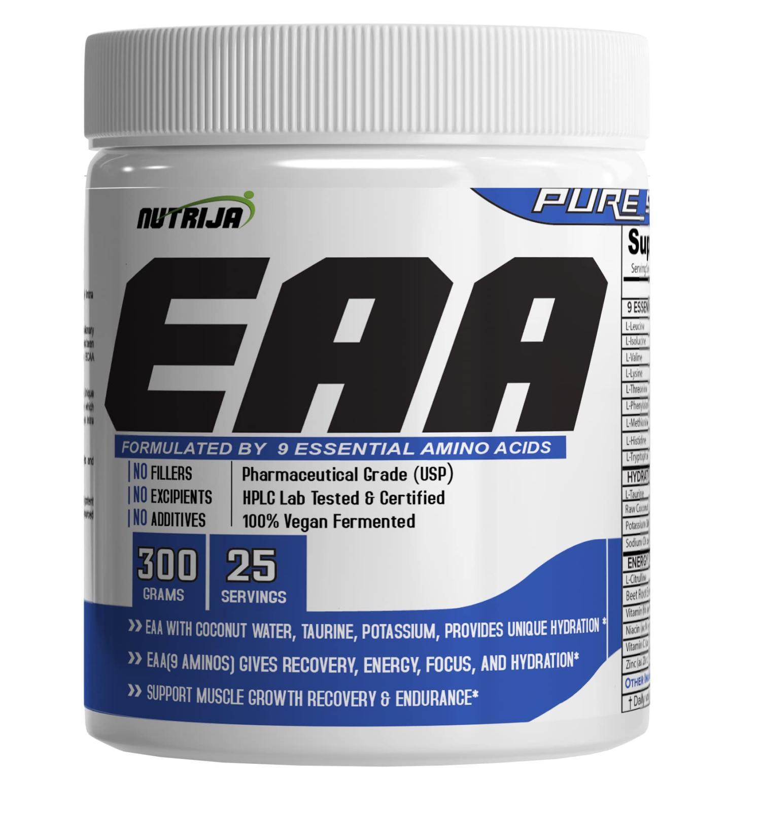EAA Supplement with Coconut Water | 9 Essential Amino Acids Hydration Blend & Energy Matrix - Pineapple Flavor (300g) - International Shipping - Buy Online on GoSupps.com