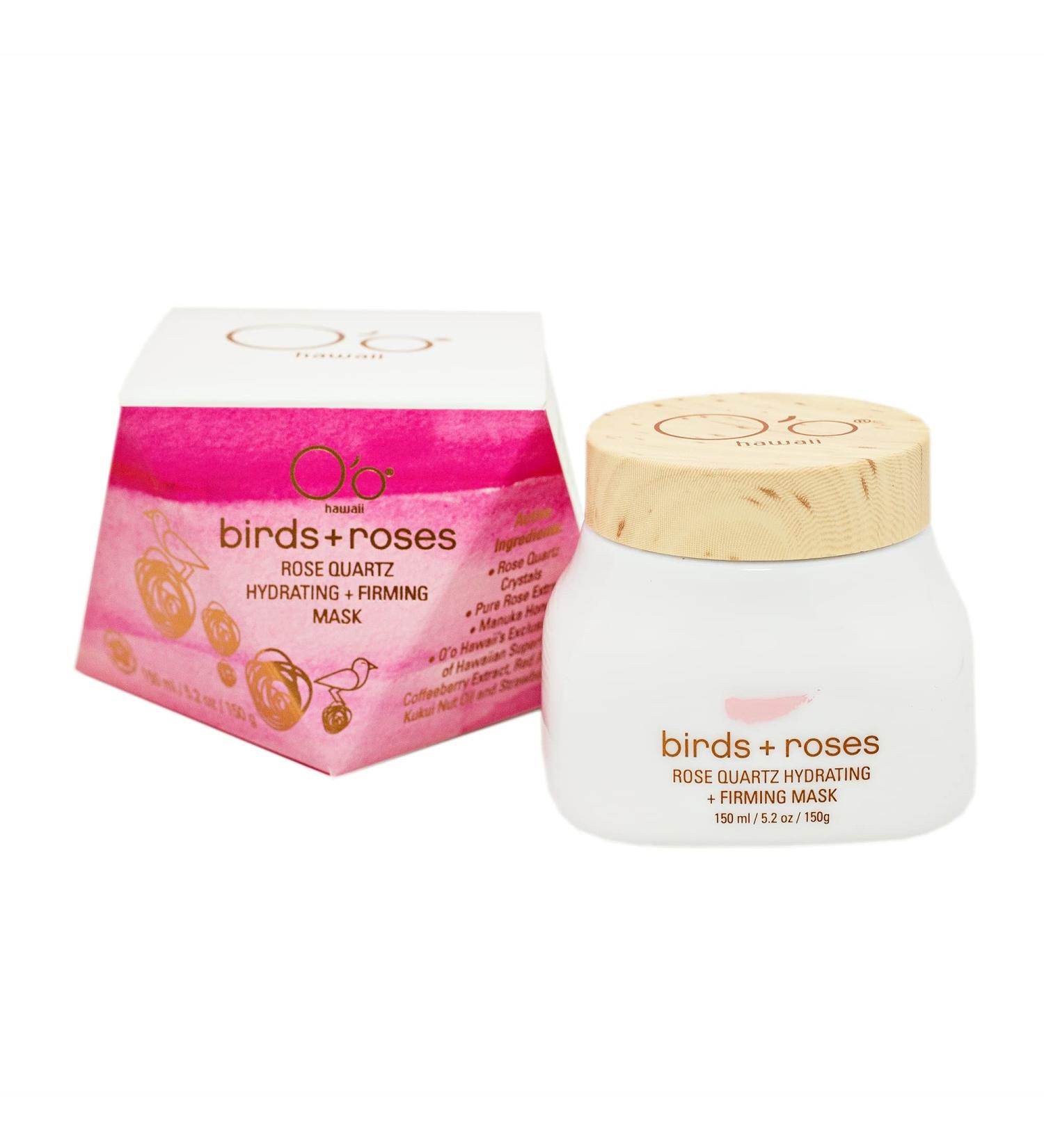 Hydrating & Firming Rose Quartz Mask - O O Hawaii Birds + Roses | 5.2 oz - Buy Online on GoSupps.com