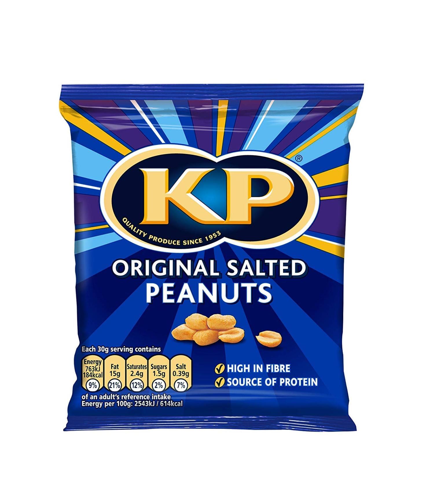 KP Nuts Multipack Original Salted Peanuts Tin 18 x 90g
