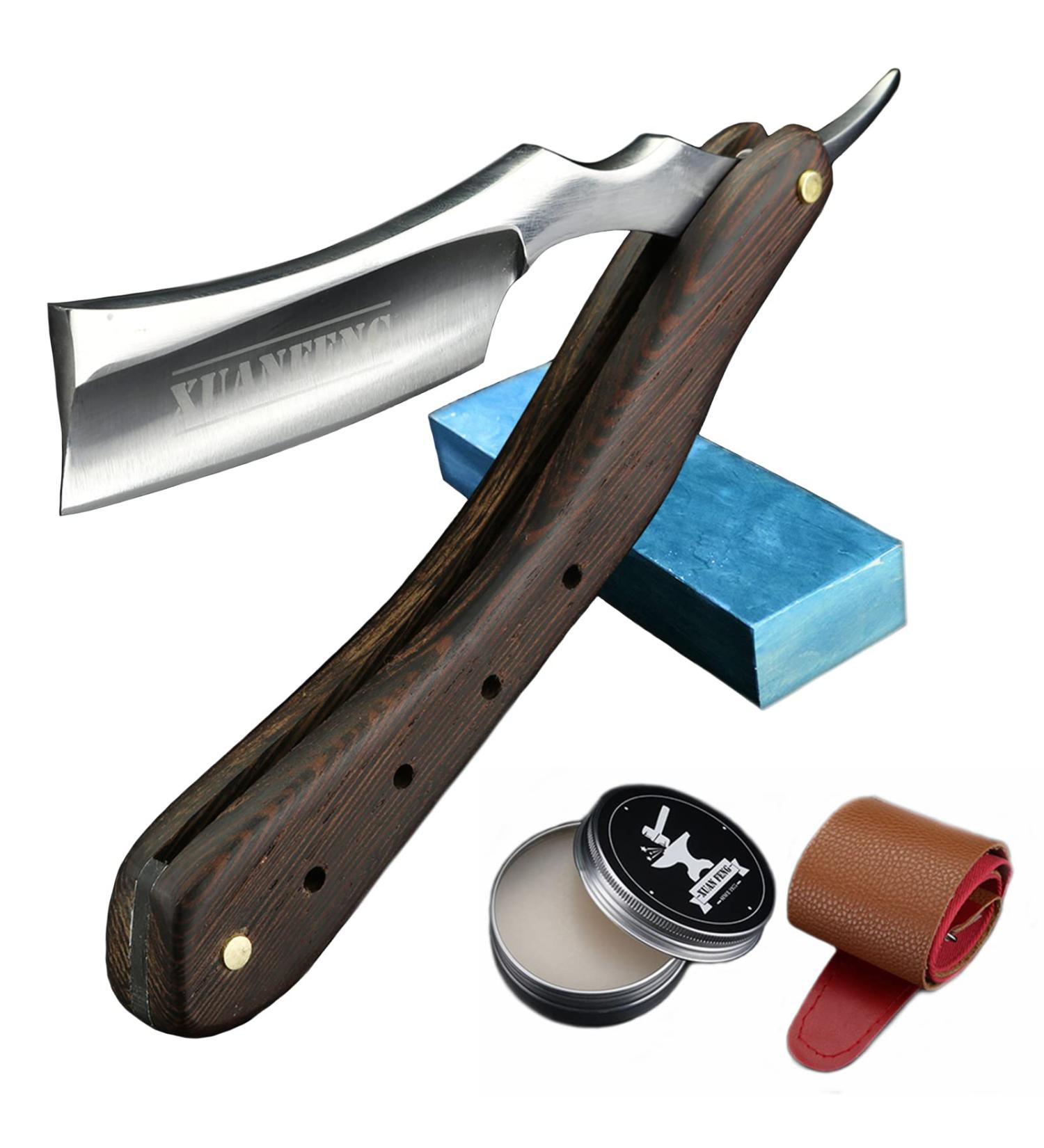 Classic Wooden Handle Razor | Sustainable Men's Shaving Set | Beginner & Barber Beard Shave | Suit 03 - Buy Online on GoSupps.com