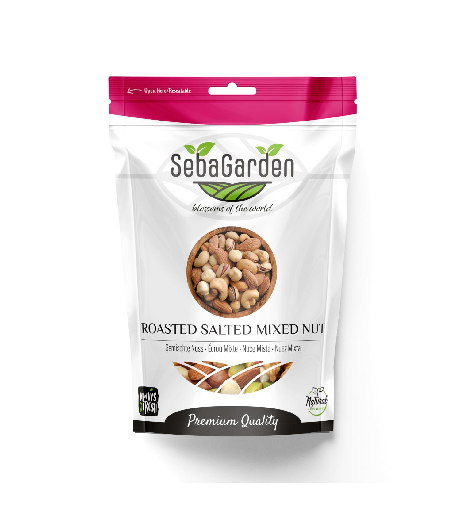 Seba Garden Premium Fresh Roasted Salted Mixed Nuts -%25 Cashew %25 Almond %25 Pistachio %25 Hazelnut - Buy Online on GoSupps.com