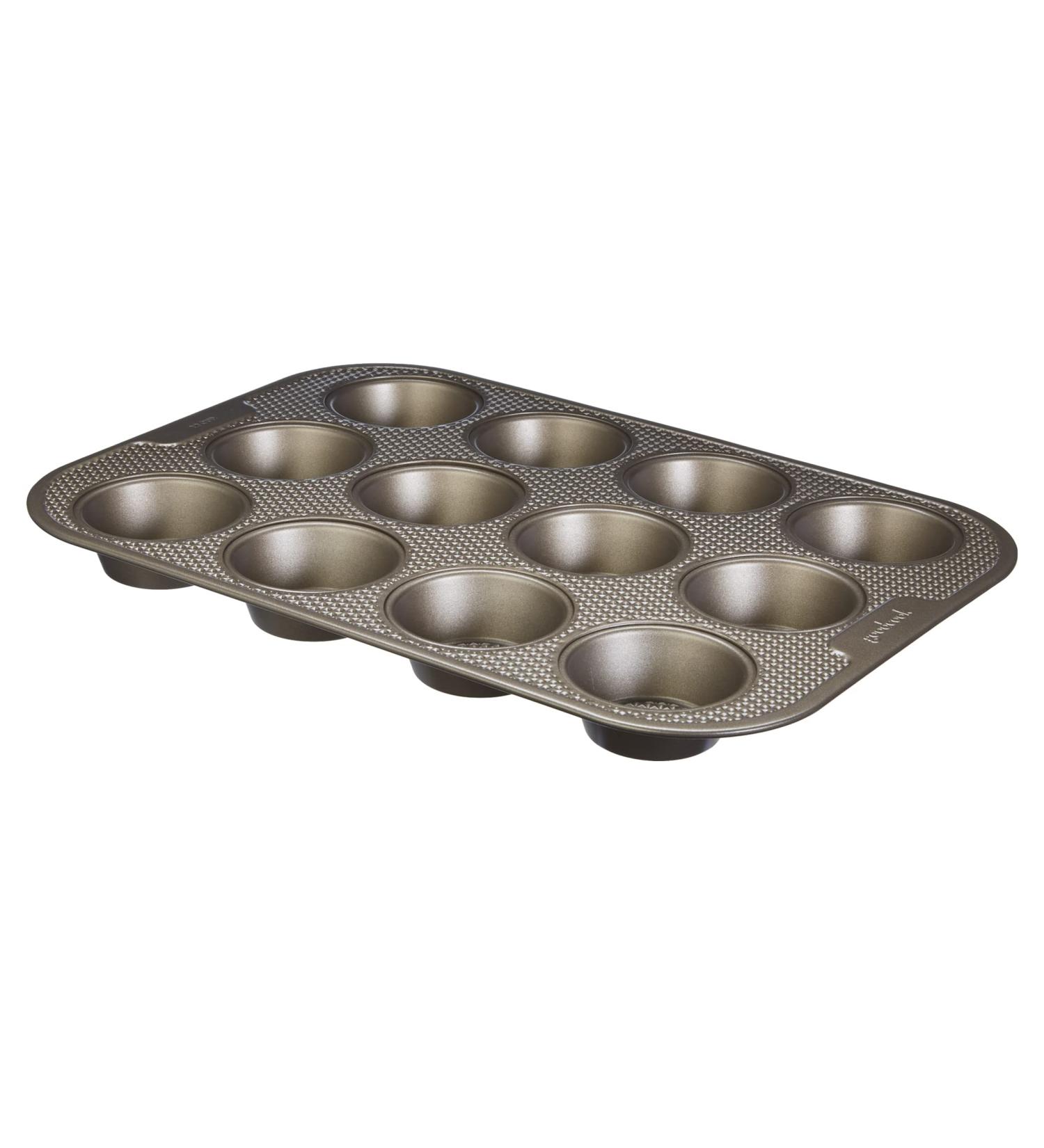 GoodCook 24-Cup Nonstick Muffin Pan - Sweet Creations Textured Design, Champagne Pewter - Buy Online on GoSupps.com