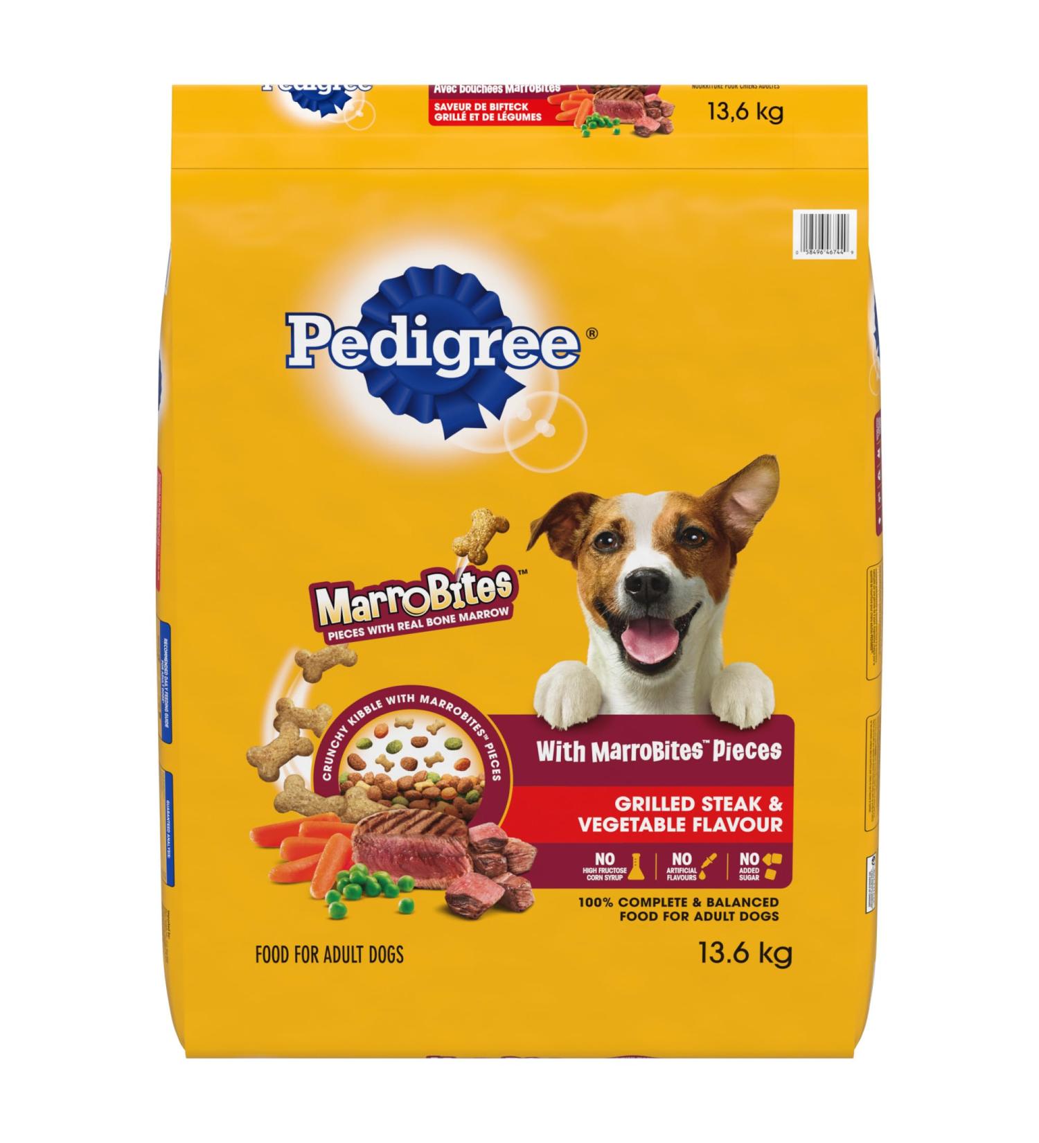 Pedigree Marrobites Adult Dry Dog Food Grilled Steak & Vegetable Flavour 13.6kg Bag - Buy Online on GoSupps.com