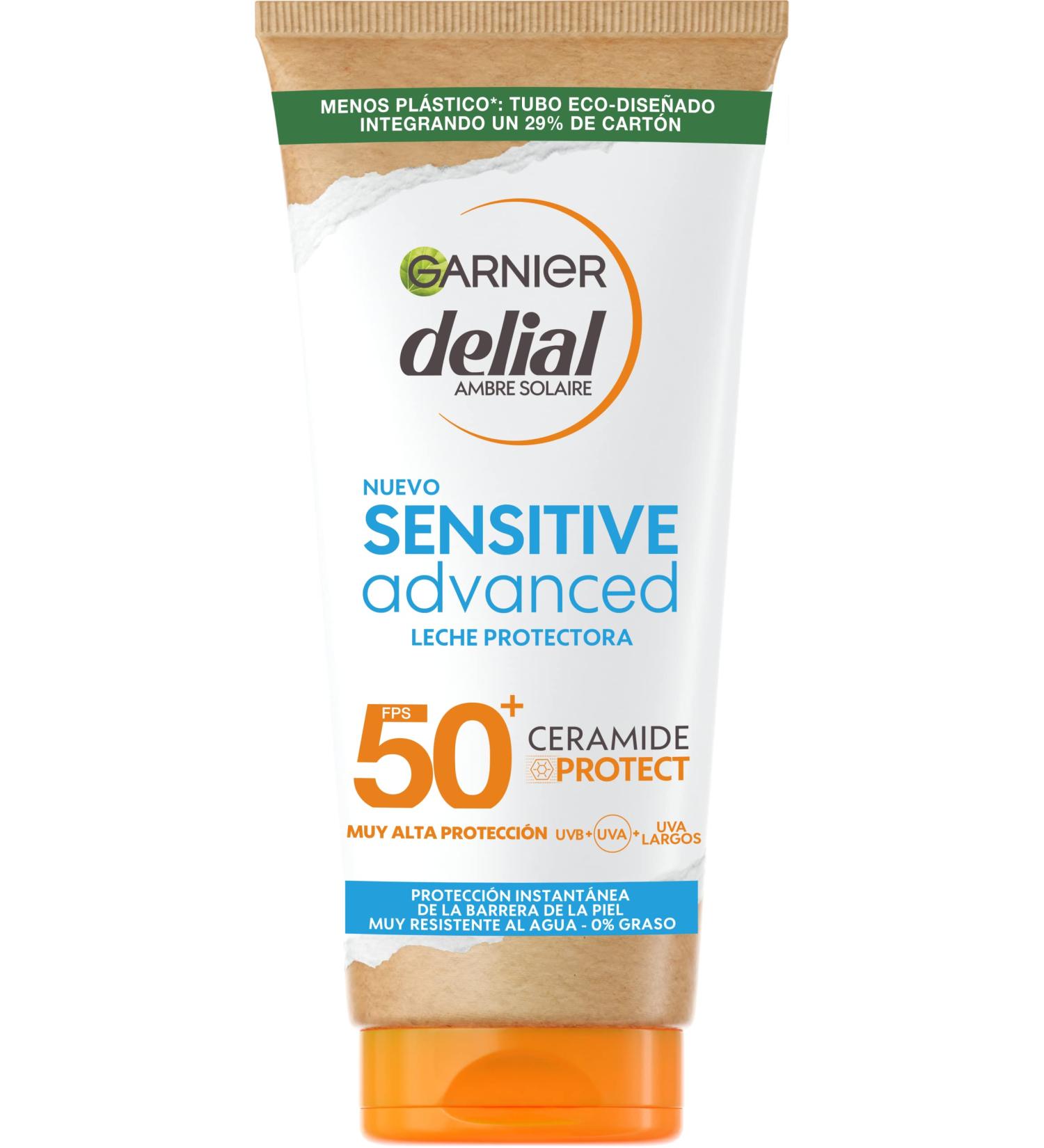 Garnier Delial Sensitive Advanced Sonnenmilch IP50+ f r empfindliche Haut - 175 ml | Hochwirksamer Sonnenschutz - Buy Online on GoSupps.com
