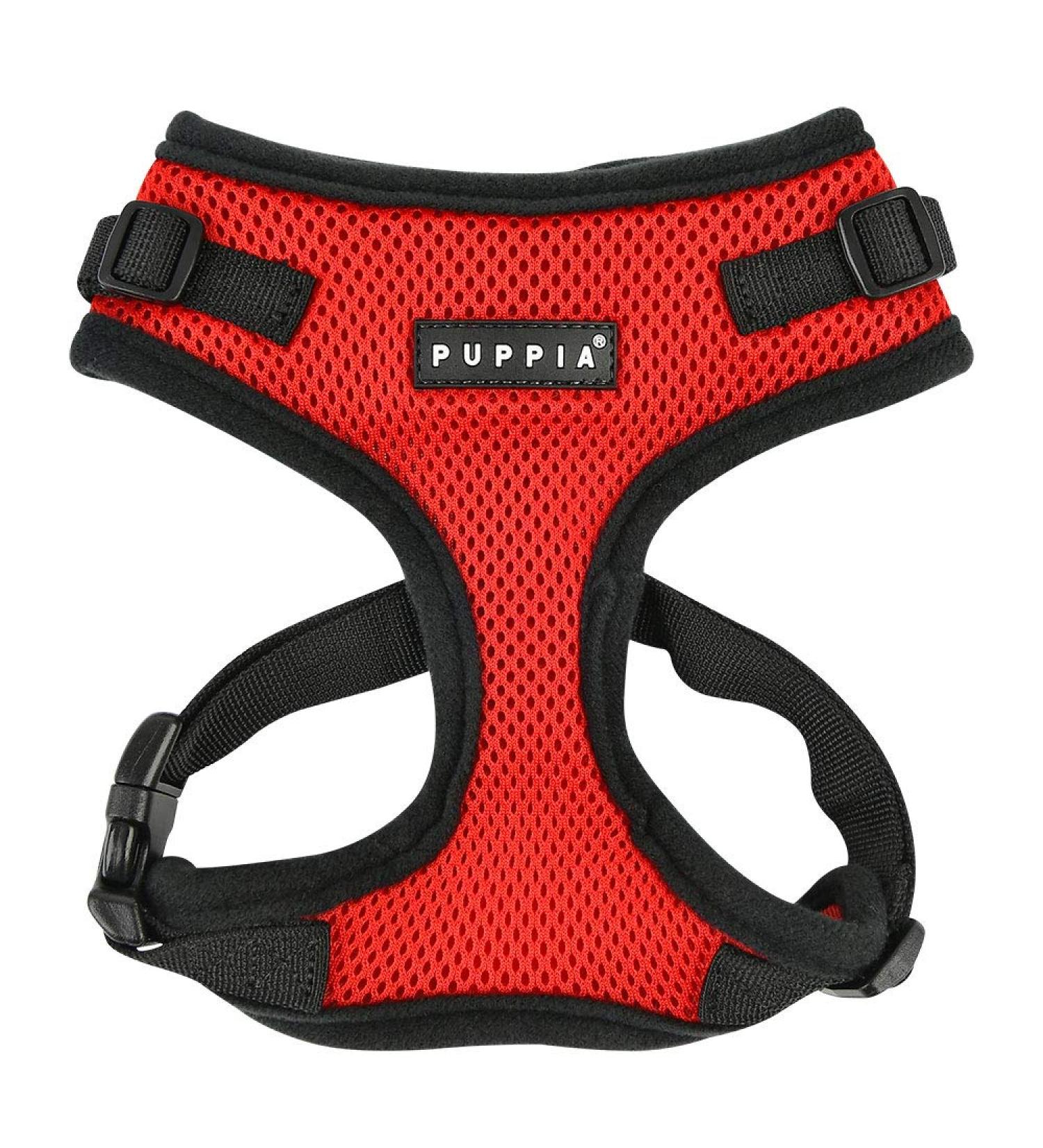 Puppia Ritefit Dog Harness for Small to Medium Dogs - Adjustable Soft and Versatile | Ideal for Puppies - Anti-Tank Tableware - Red - Buy Online on GoSupps.com