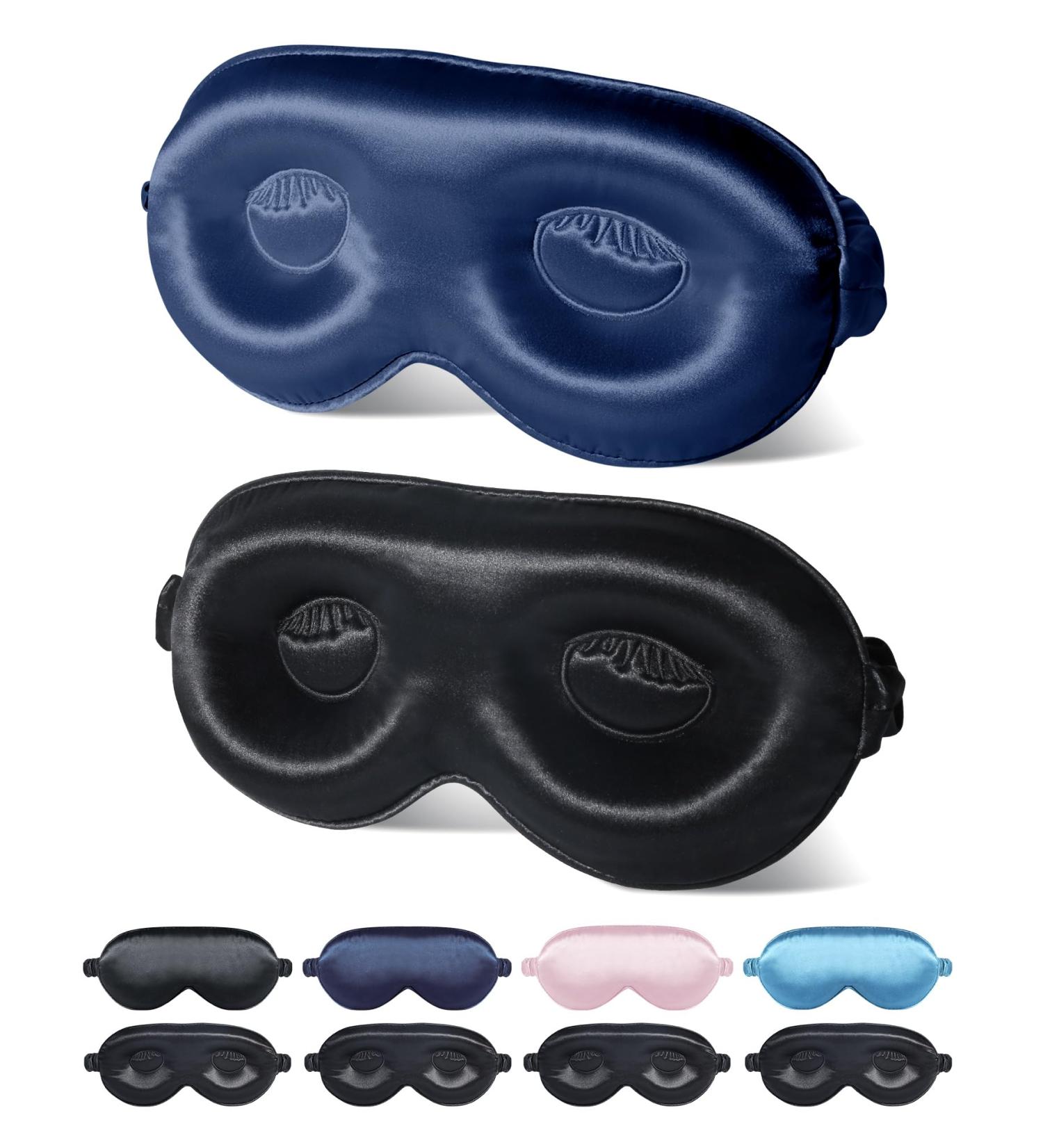 Buy BeeVines 3D Silk Sleep Mask - 22 Momme Mulberry Silk Weighted Eye Cover 2 Pack - Ultimate Blackout Blindfold for Lash Extensions - Unisex Eye Masks - Buy Online on GoSupps.com