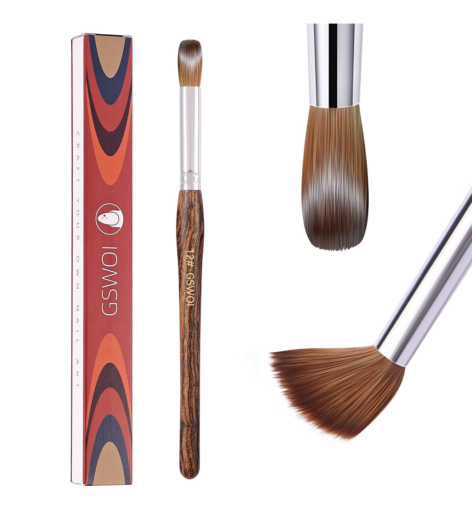 100% Kolinsky Acrylic Nail Brush Size 12 - Wood Handle Extension Application Tool for Salon and DIY Manicure - Buy Online on GoSupps.com
