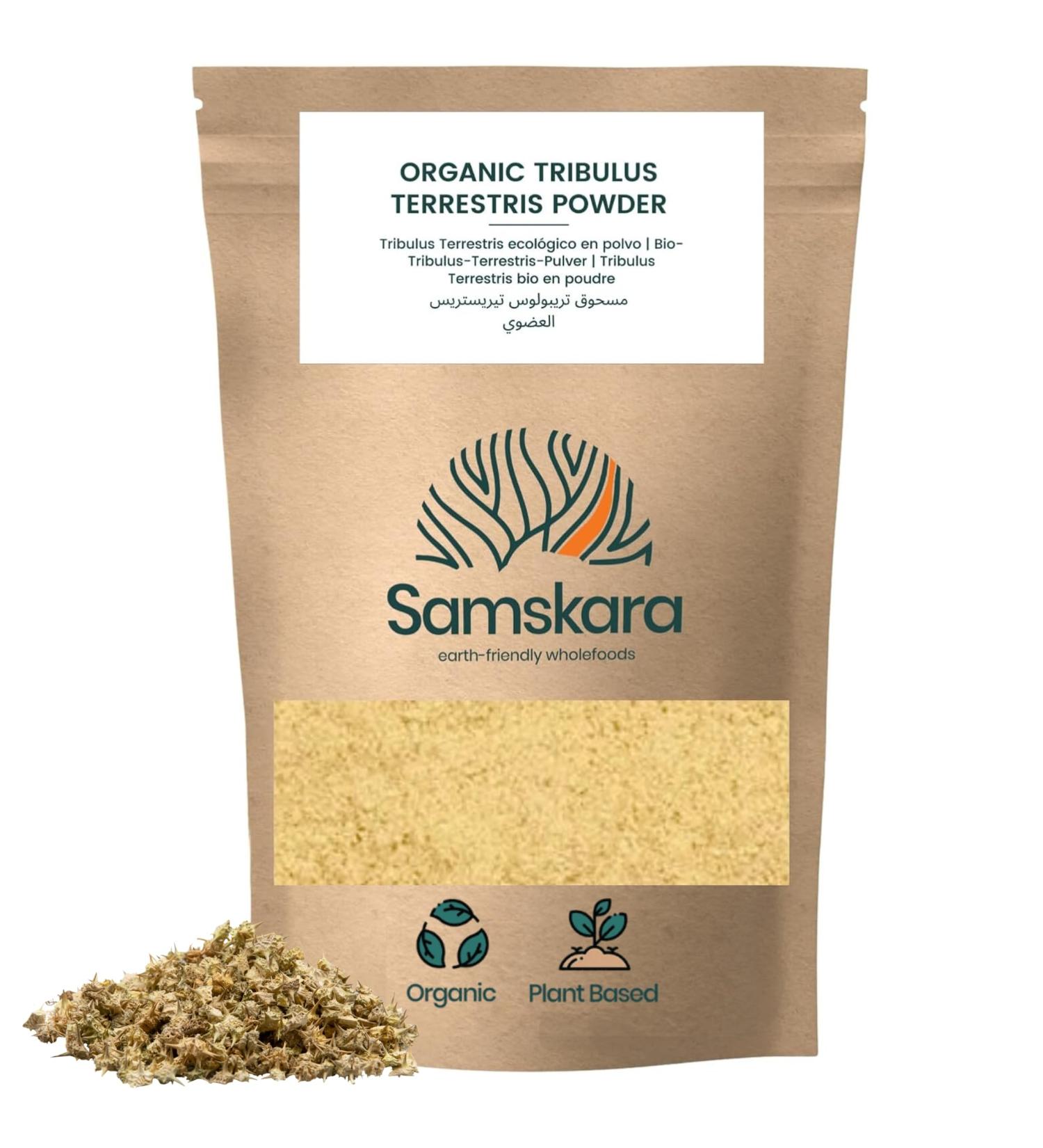 Tribulus Terrestris Gokshura en Polvo 150g | Samskara | Impulsa Testosterona y Equilibrio Hormonal | Tribulus Maca Zinc | 100% Natural y Ayurv dico | Ideal para Batidos y T s | Frescura Garantizada - Buy Online on GoSupps.com