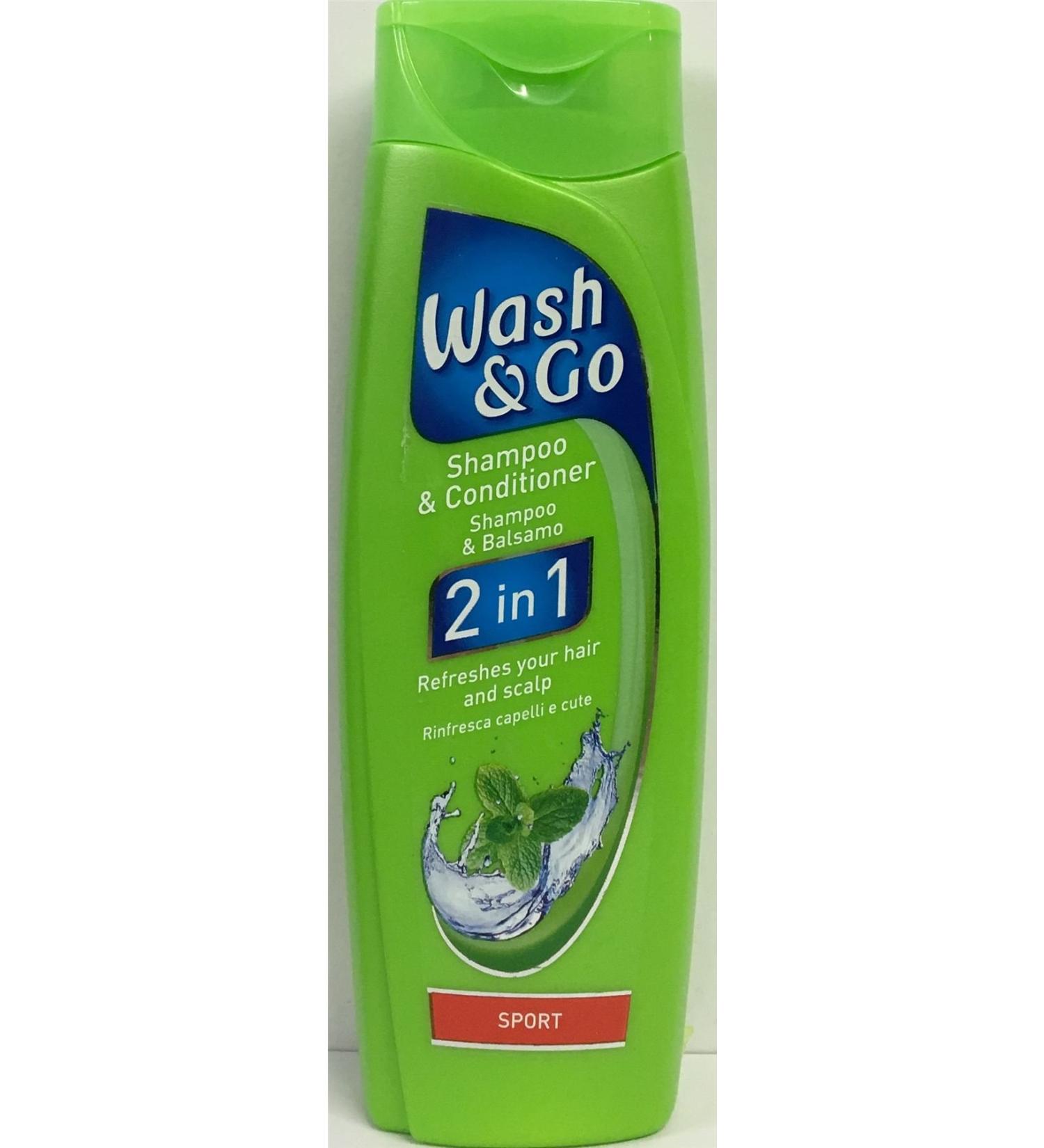 24 PACKS of Wash & Go 2in1 Sport Shampoo & Conditioner 200ml