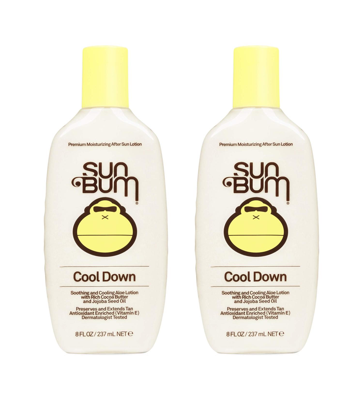 Sun Bum Cool Down Aloe Vera Lotion 2 Pack - Vegan & Hypoallergenic After Sun Gel with Cocoa Butter for Sunburn Relief - 8oz - Buy Online on GoSupps.com