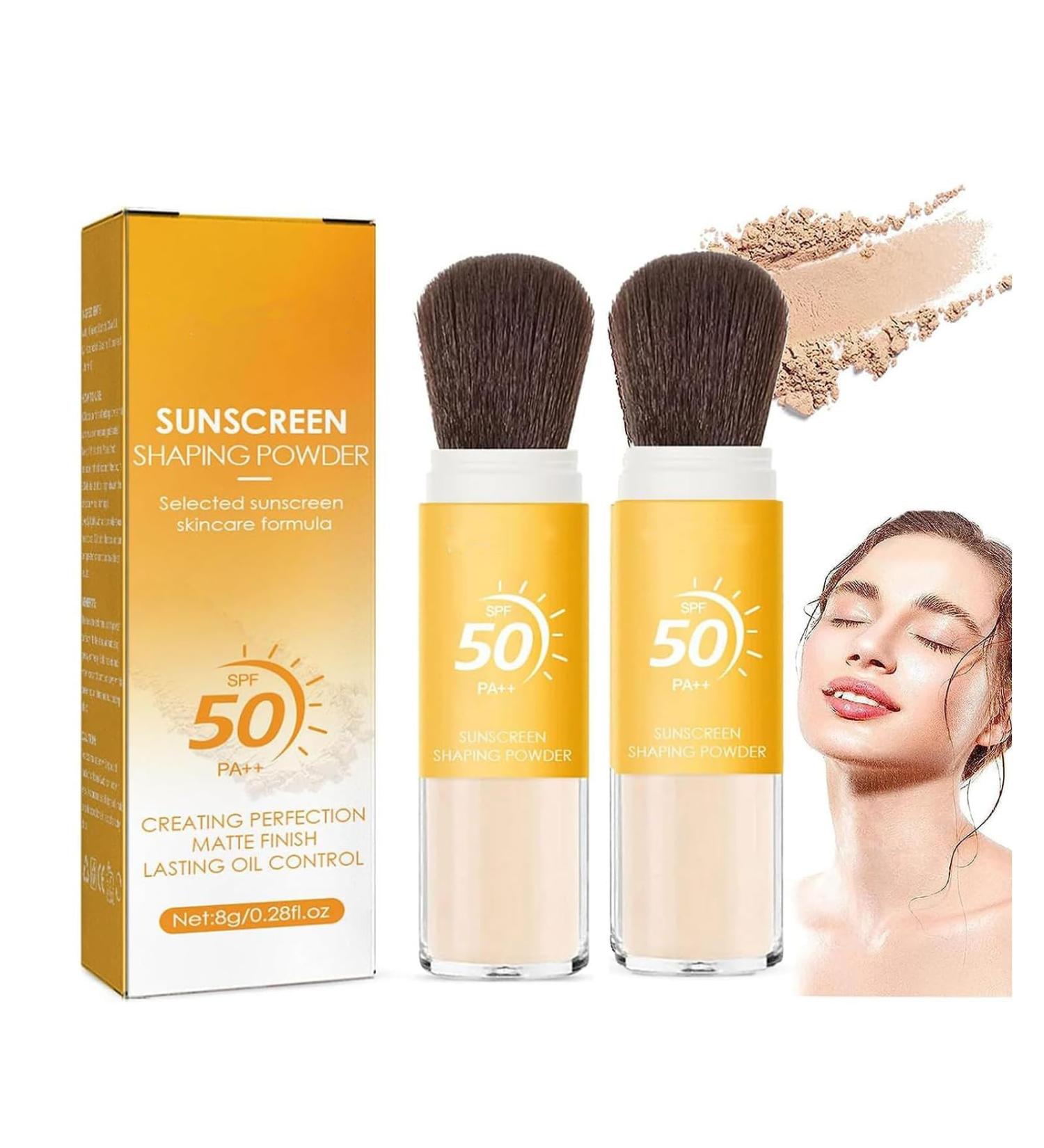 BAInuai Mineral fixing powder foundation SPF 50 PA++++ powder makeup with sun protection oil control natural matte finish mineral sunscreen set of 2 - Buy Online on GoSupps.com