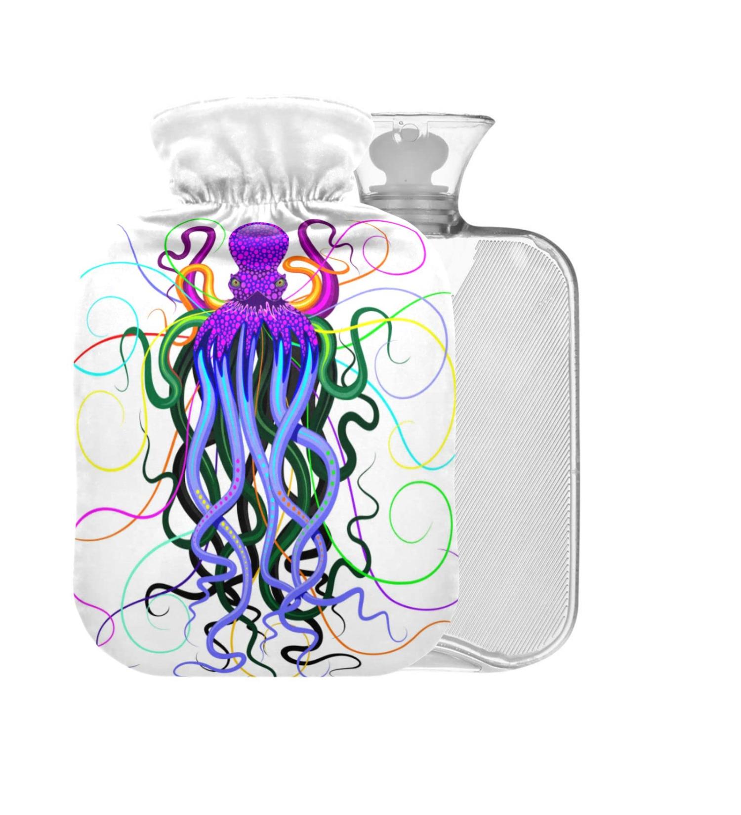 OCTOPUS Psychedelic Hot Water Bottle 1L - Eco-Friendly Pain Relief & Therapy | Small BPA-Free Warmer for Back Pain & Hot/Cold Use - Buy Online on GoSupps.com