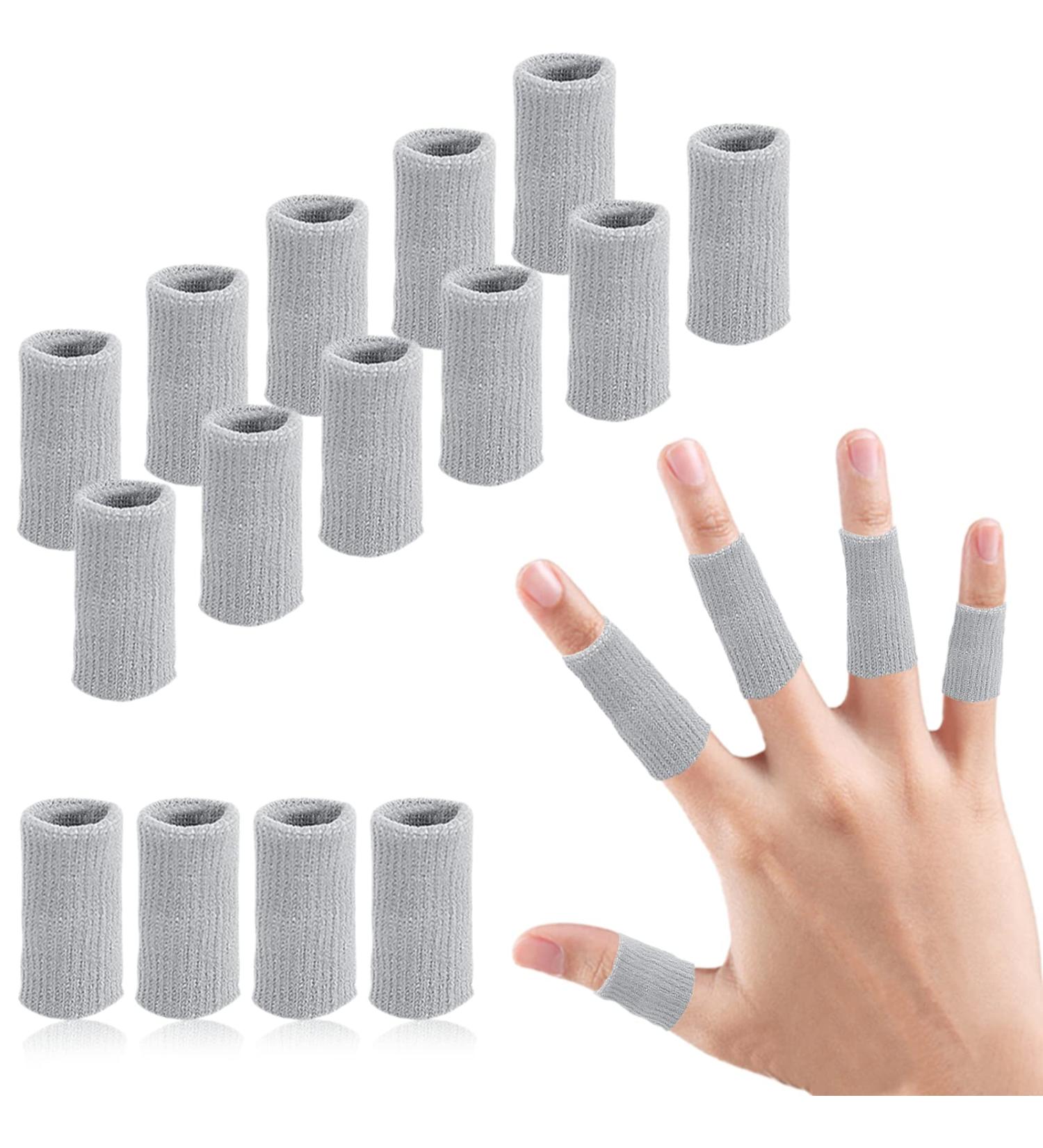 20 Pieces Finger Protection Bandages for Injury Relief | Stretchy Finger Covers for Trigger Finger Arthritis & Basketball - Gray - Buy Online on GoSupps.com