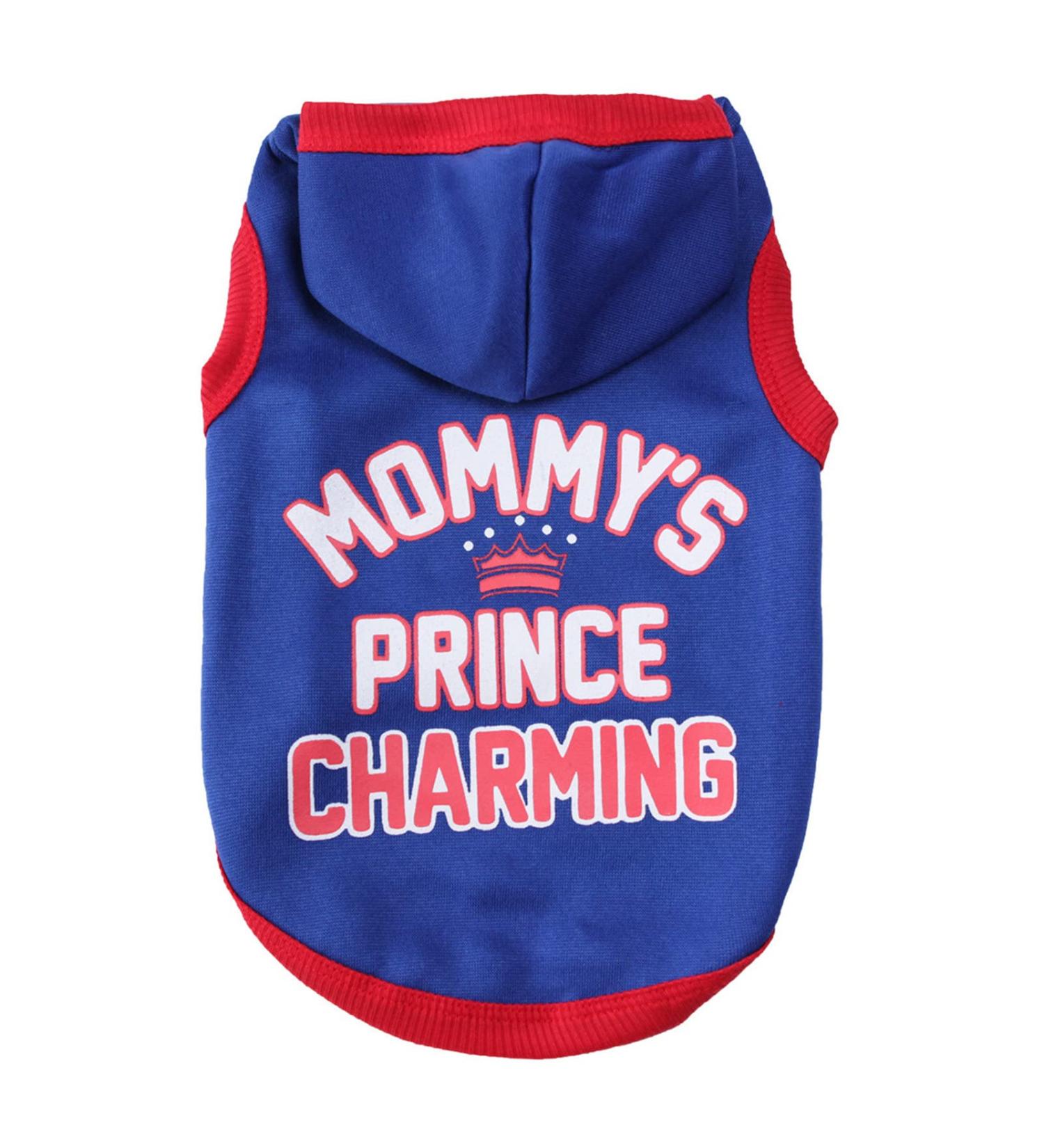 SANWOOD Dog Soft Sweatshirt with Mommy's Prince Charming letter print Pet Hoodie Letter Print Keep Warmth Soft Texture Warm Dogs Hooded Sweatshirt for Autumn - Blue L - Buy Online on GoSupps.com