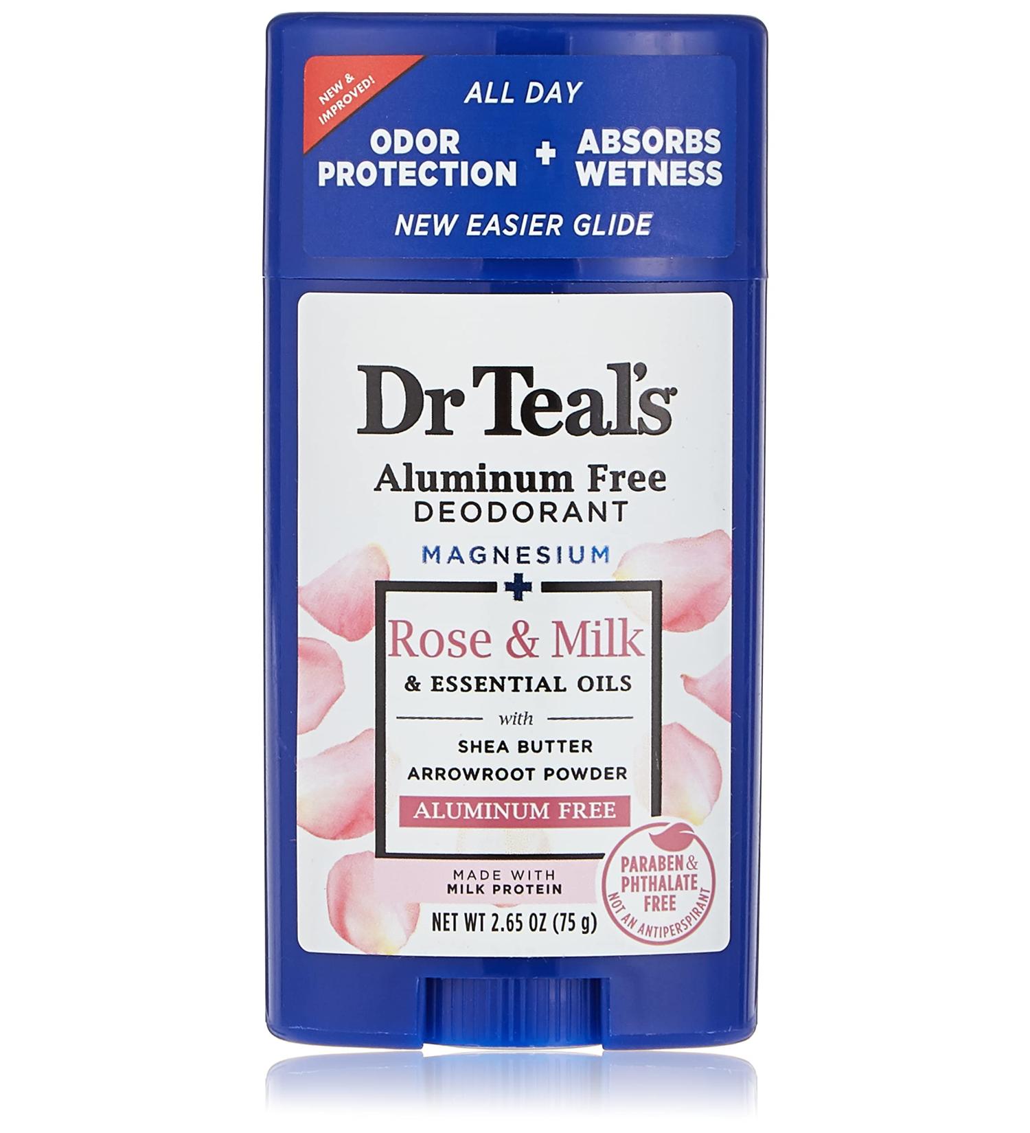Dr. Teal's Rose & Milk Deodorant 2.65oz - Aluminum-Free - Buy Online on GoSupps.com