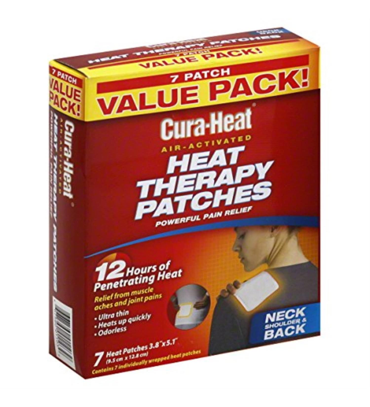Cura-Heat Heat Therapy Patches, Air Activated, Neck Shoulder & Back, Value Pack 7 Heat Patches 7 Count (Pack of 1)