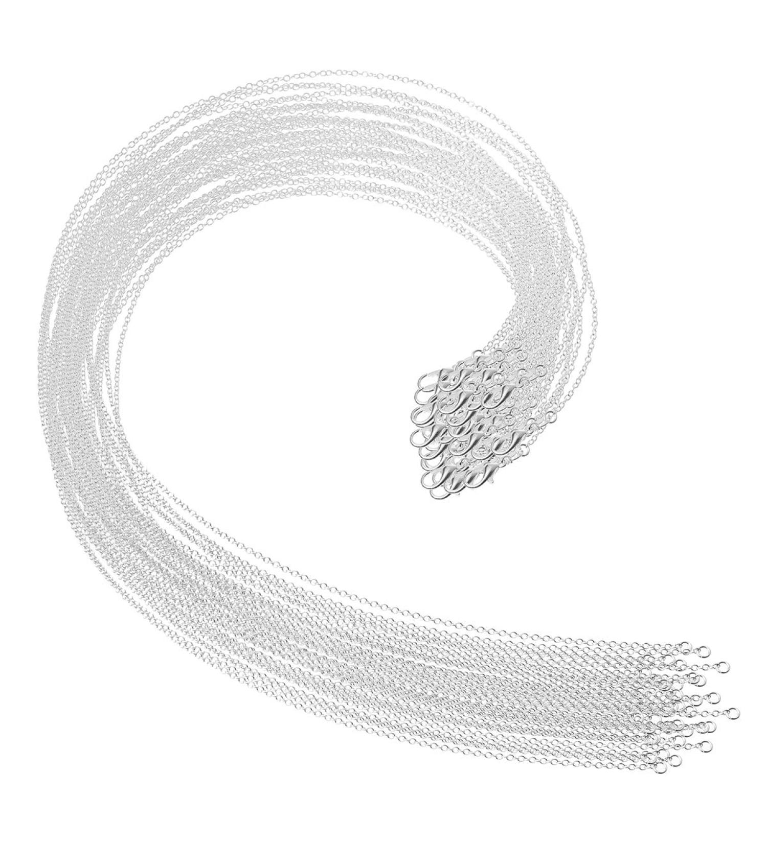Selizo 30 Pack Silver Plated Cable Chains for Jewelry Making - 1.2mm, 18 Inches - Buy Online on GoSupps.com