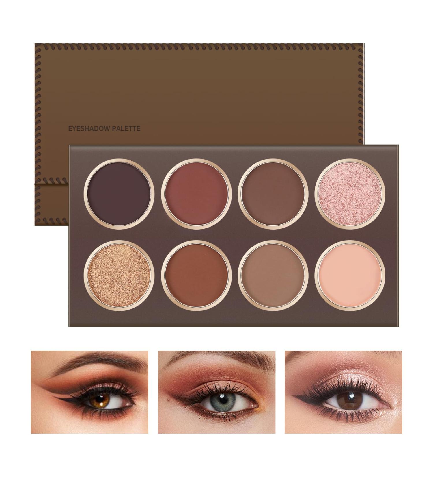 Buy 8 Colors Nude Eyeshadow Palette - Highly Pigmented Neutral Brown Matte & Shimmer Shades - International Shipping Available - Buy Online on GoSupps.com