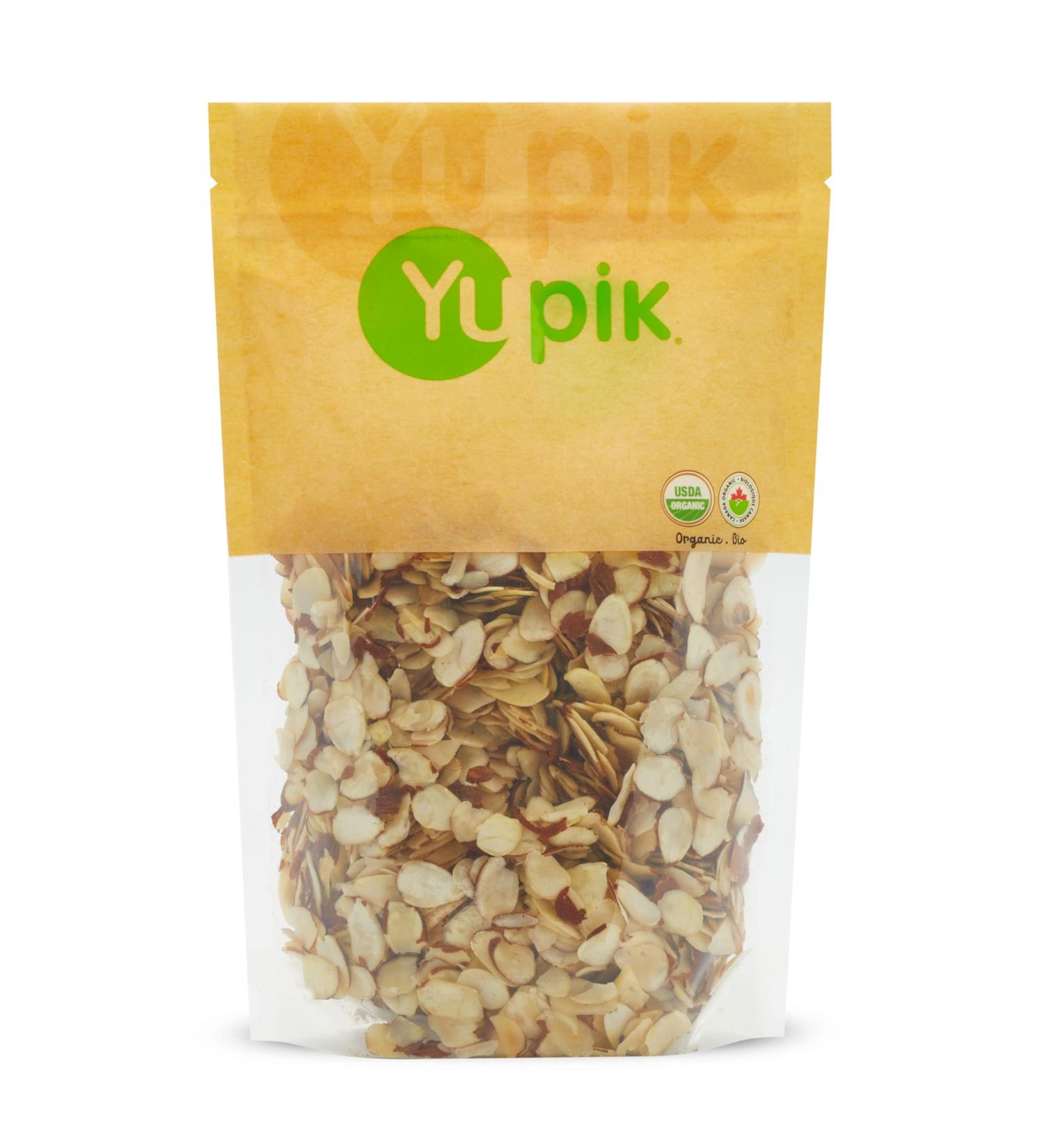Yupik Organic Sliced European Almonds With Skins 450 g 6 Count Unblanched Gluten-Free Kosher Raw Good Source Of Protein Fiber Iron & Calcium Low In Carb 1 count (Pack of 6) - Buy Online on GoSupps.com