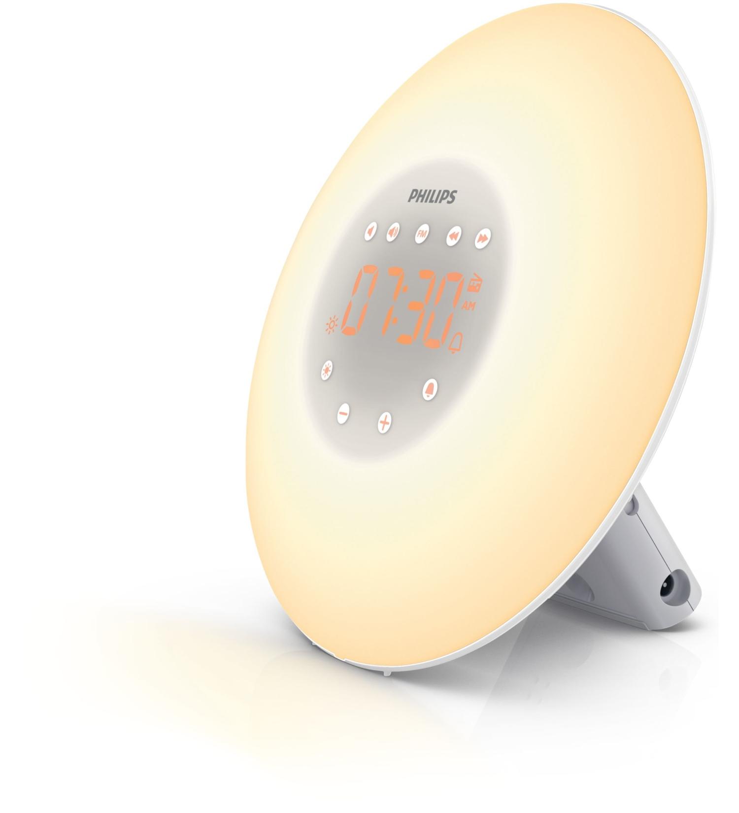 Philips Wake-up Light-sunrise simulation 2 x natural sounds FM radio reading light slumber function (model HF3505/01)