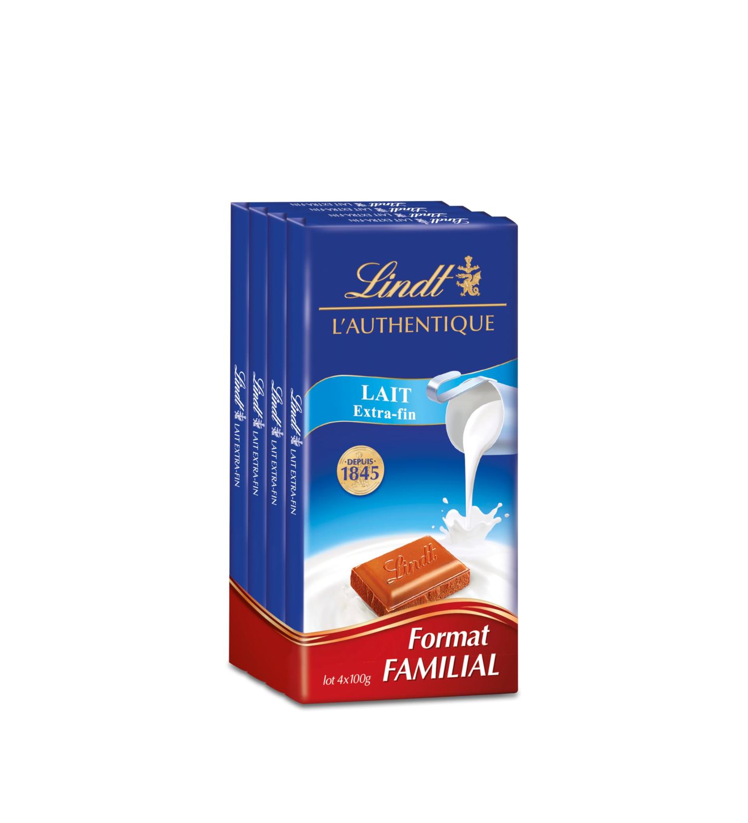 Lindt - Set of 4 tablets MASTER CHOCOLATIER - Extra fine milk chocolate 4x100g - Buy Online on GoSupps.com
