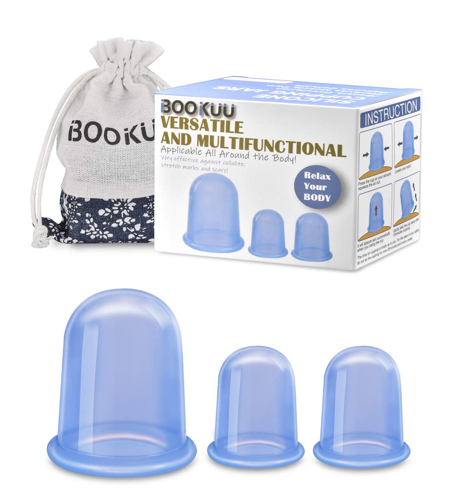 BOOKUU Silicone Cupping Therapy Set - Anti Cellulite Cup Massager for Cellulite Treatment and Remover - Buy Online on GoSupps.com