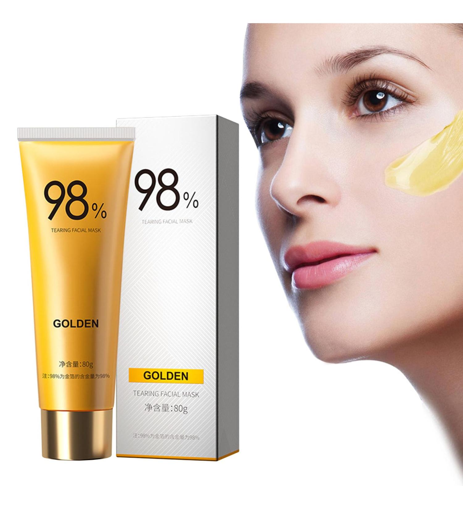 Gold Foil Peel Off Mask Golden Mask Golden Peel Off Face Mask Exfoliating Clean Blackhead Cutin Gold Anti-Aging Face Mask for Deeply Cleans Moisturizing (1 Bottle) - Buy Online on GoSupps.com