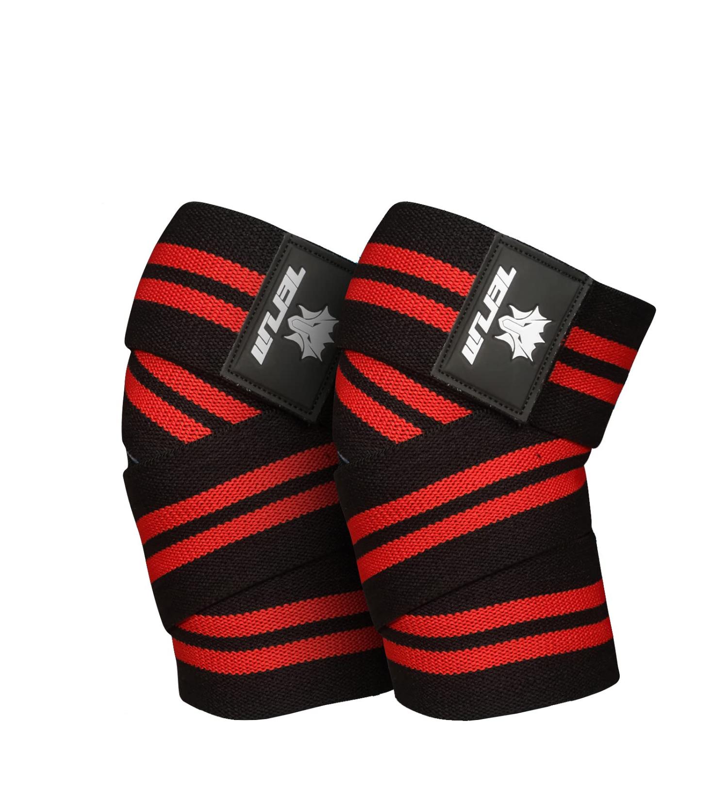 TENUM Knee Wraps 78 Pair for Squatting - Weight Lifting Bandage Straps for Powerlifting Gym - Men and Women - Buy Online on GoSupps.com