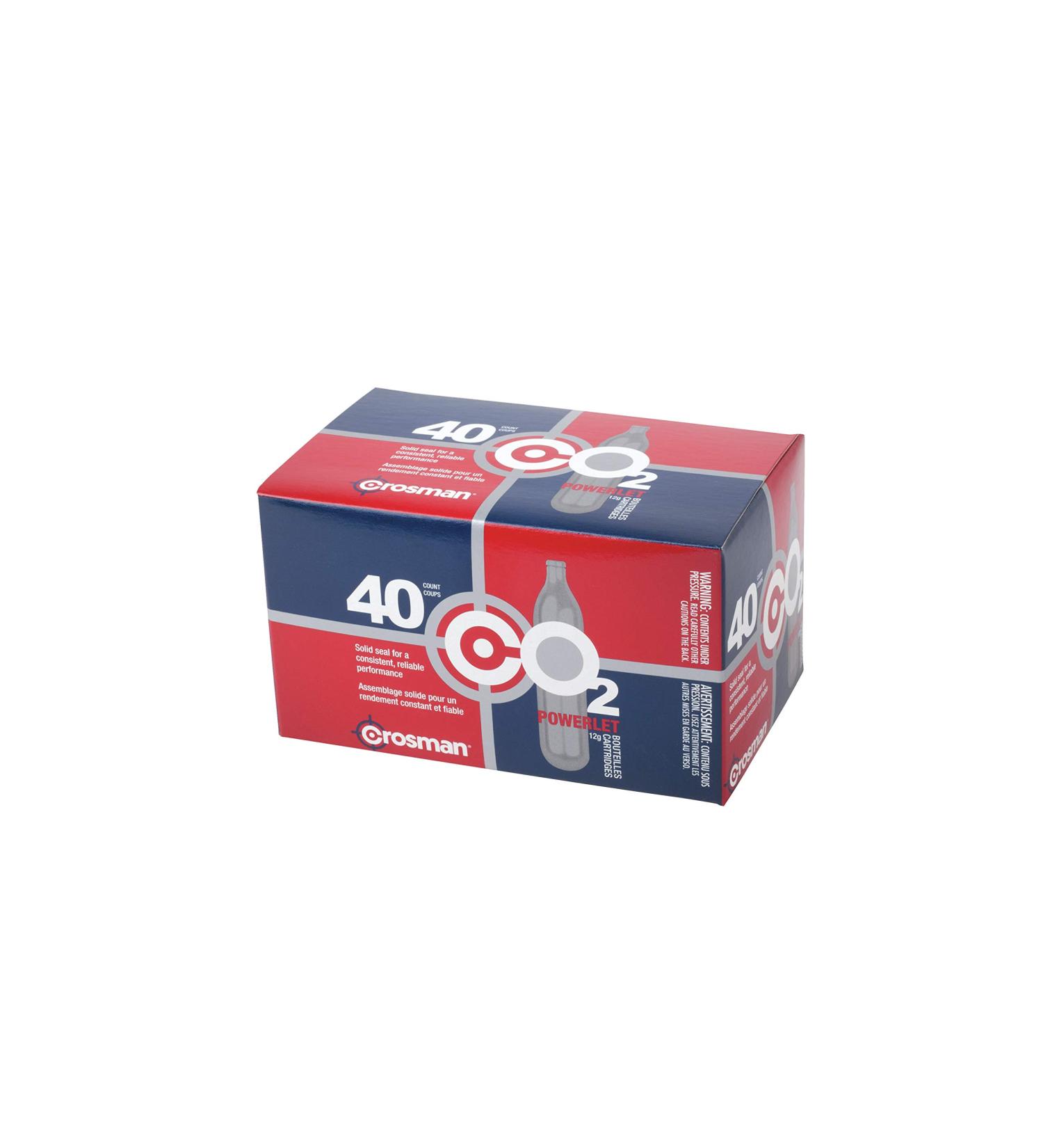 Crosman 12-Gram CO2 Powerlet Cartridges - 40 Count for Air Rifles & Pistols - Buy Online on GoSupps.com