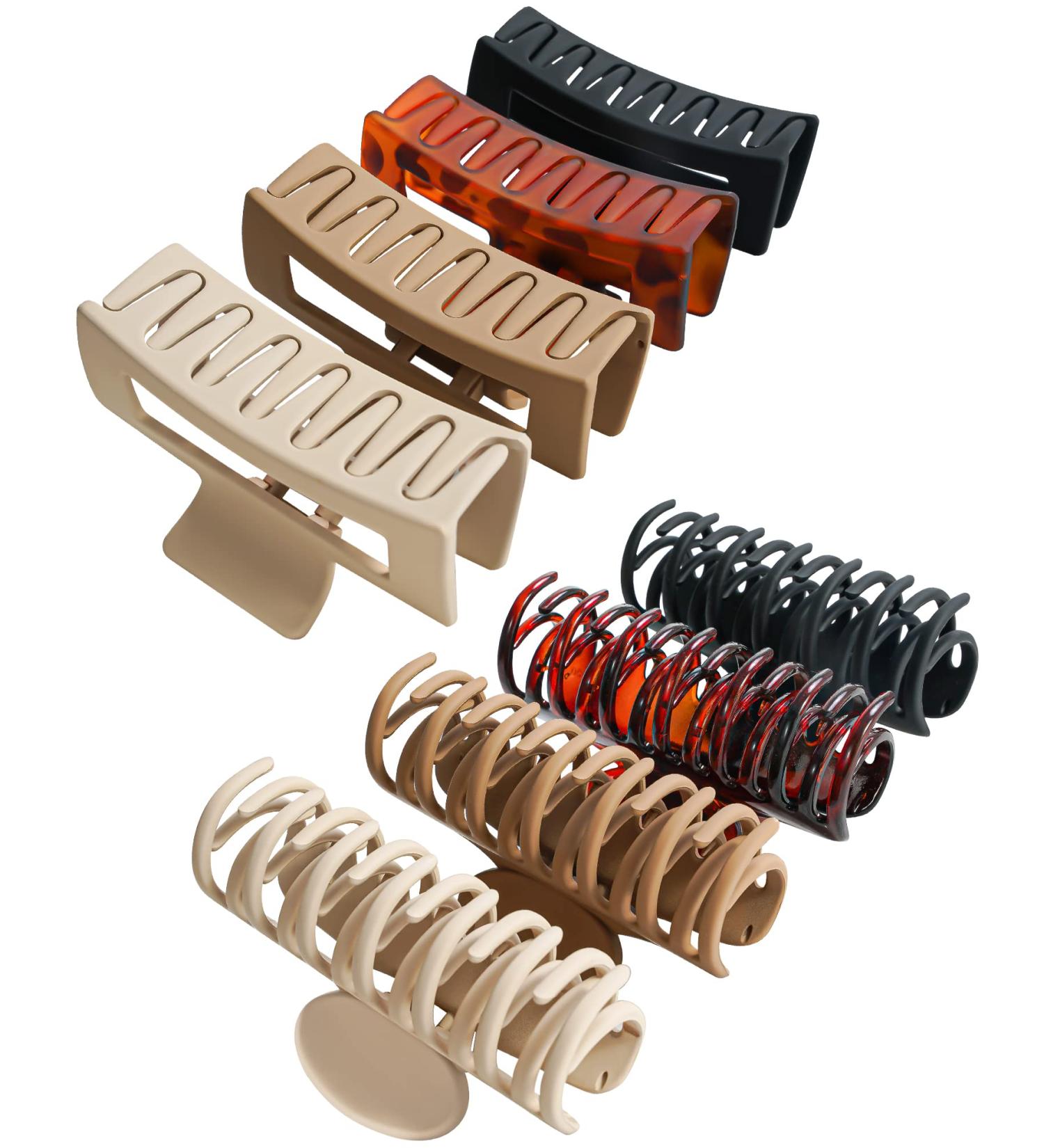 4.1 Inch Upgraded Large Claw Clips for Women Thick Hair - 8 Pack Strong Hold Hair Clips for Girls - Black Leopard Design - Buy Online on GoSupps.com