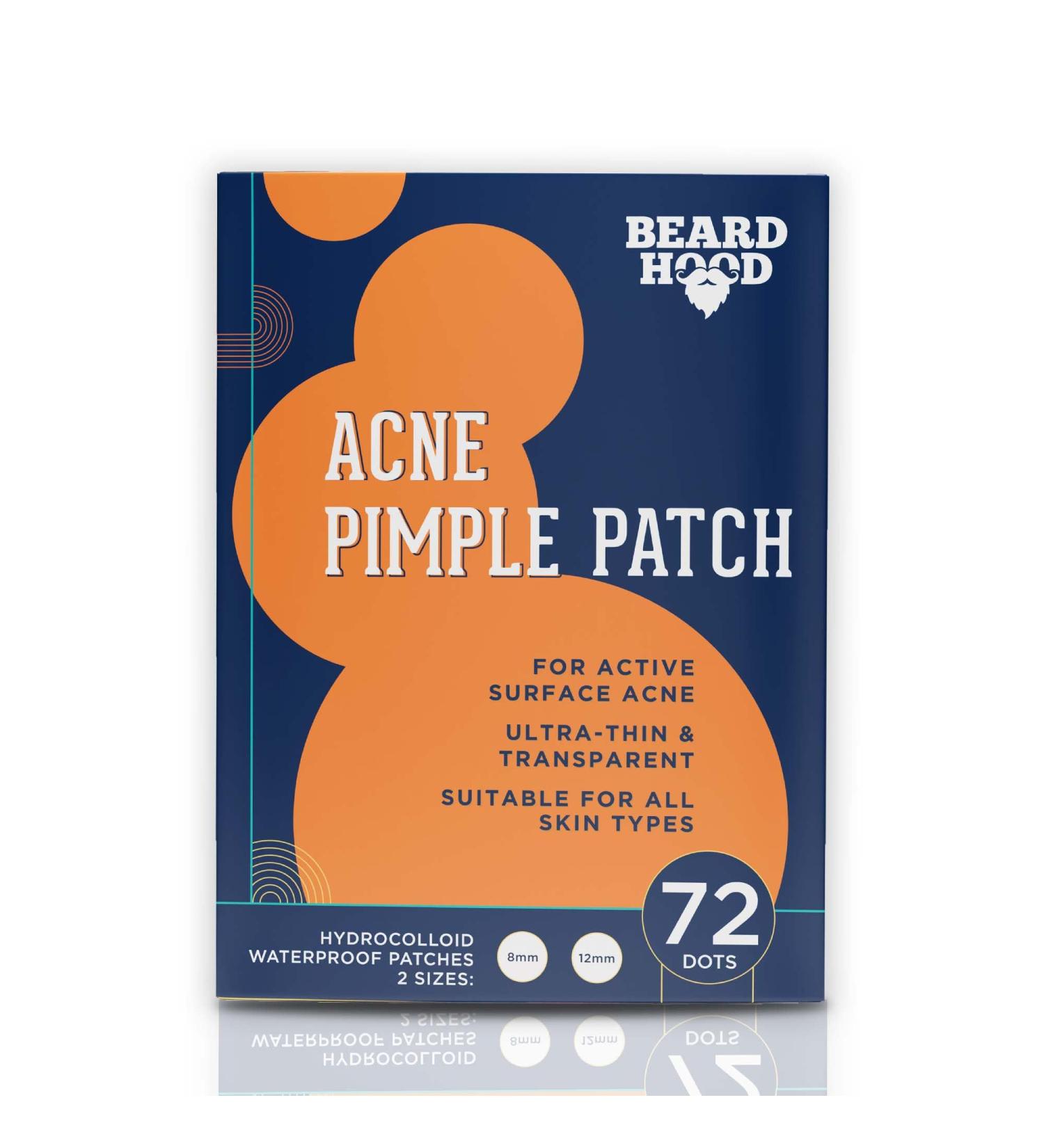 Beardhood Acne Pimple Patch | 72 Hydrocolloid Waterproof Acne Patches | Overnight Pimple Relief for All Skin Types - Buy Online on GoSupps.com