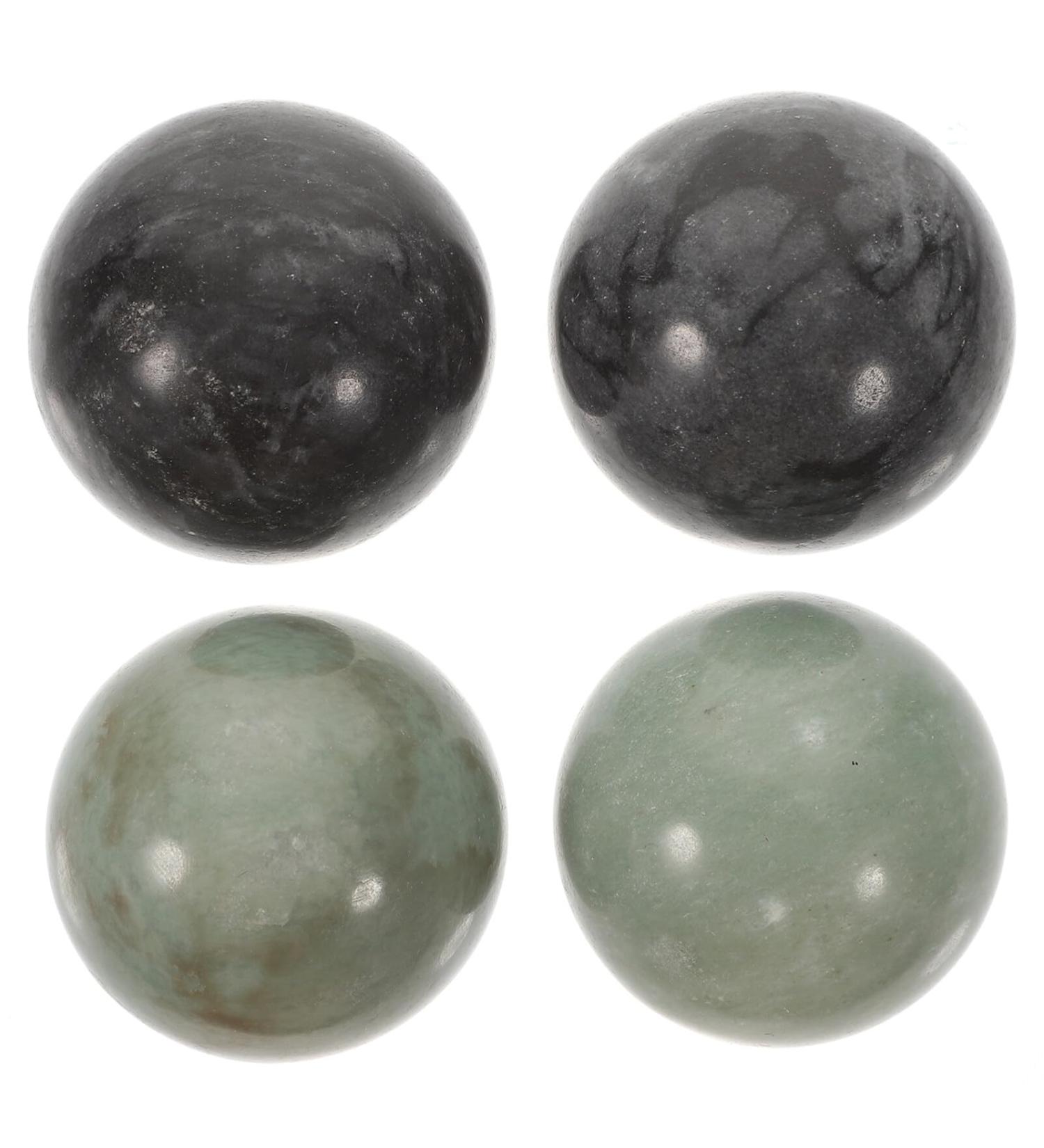 Dearma 4-Piece Solid Baoding Balls - Hand Massage & Exercise Balls for Muscle Health - Marble Green Chinese Therapy Balls - Buy Online on GoSupps.com