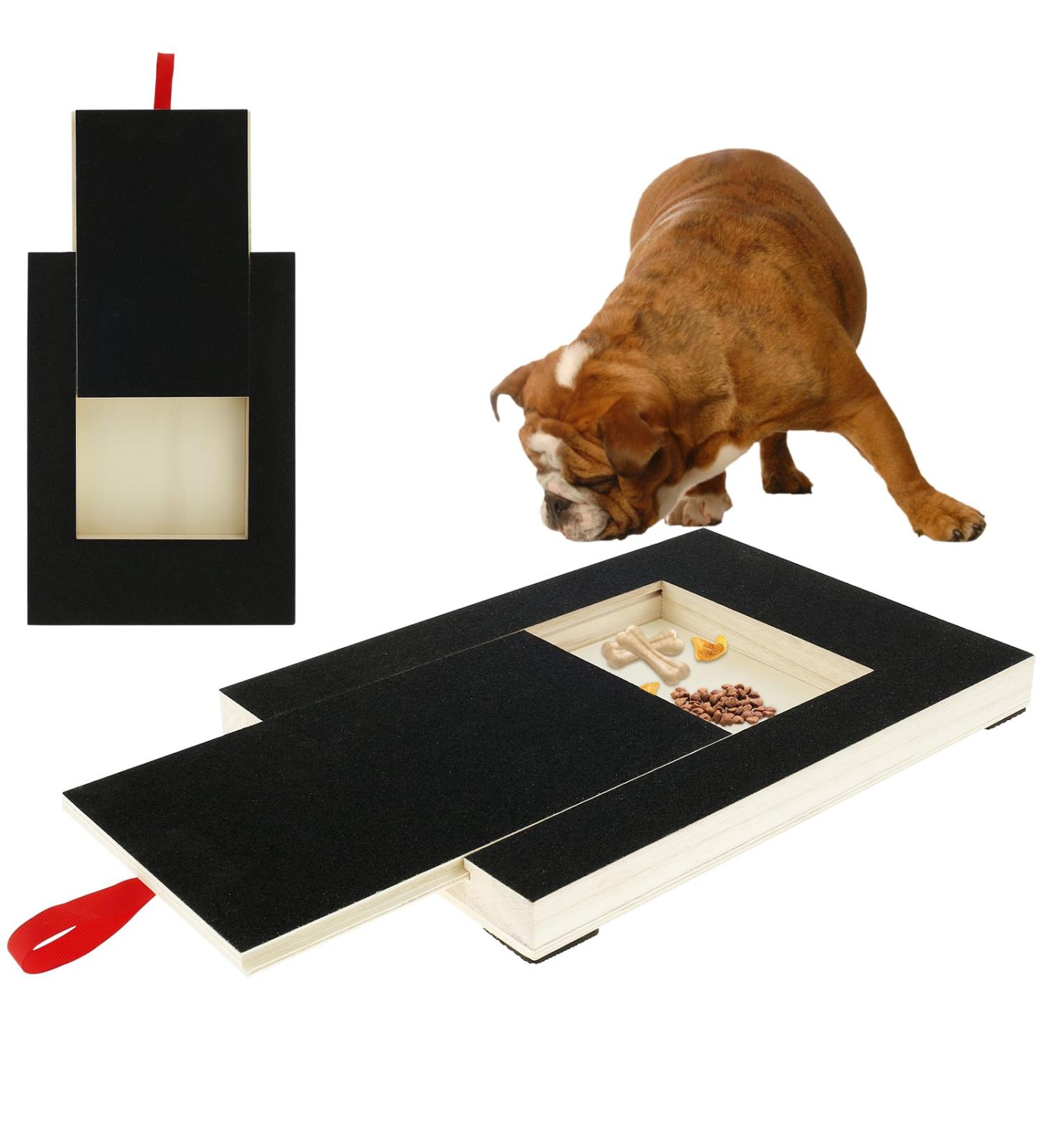 Wooden Dog Nail File Board with Snack Box - Puppy Nail Grinding Pad Alternative to Clippers & Grinders - Buy Online on GoSupps.com