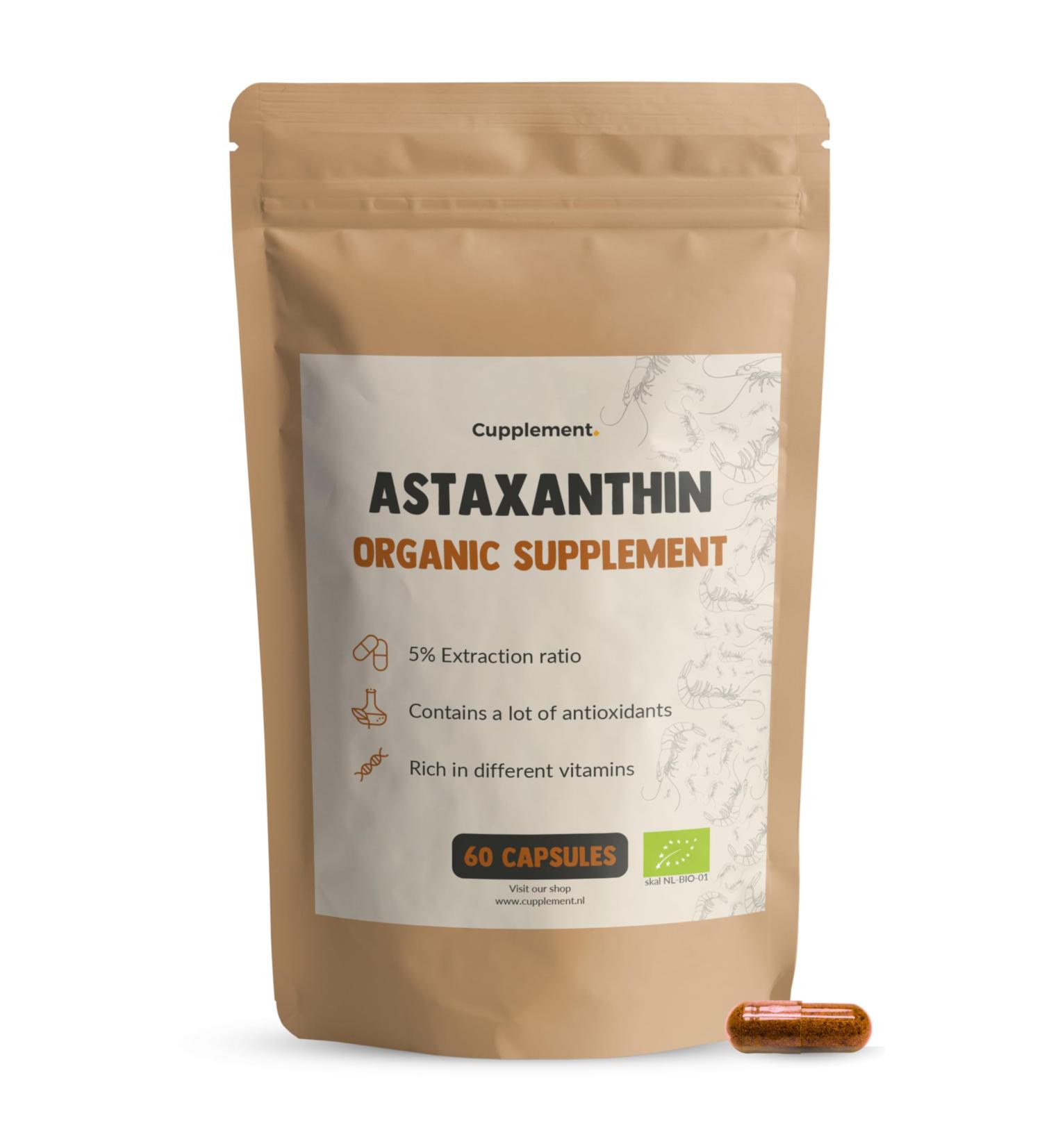 Buy Cupulated Astaxanthin 60 Capsules - Bio Superfood Supplement | 160 mg per Capsule 5% Extract - No Tablets 12 mg 6 mg or Powder - International Shipping Available - Buy Online on GoSupps.com
