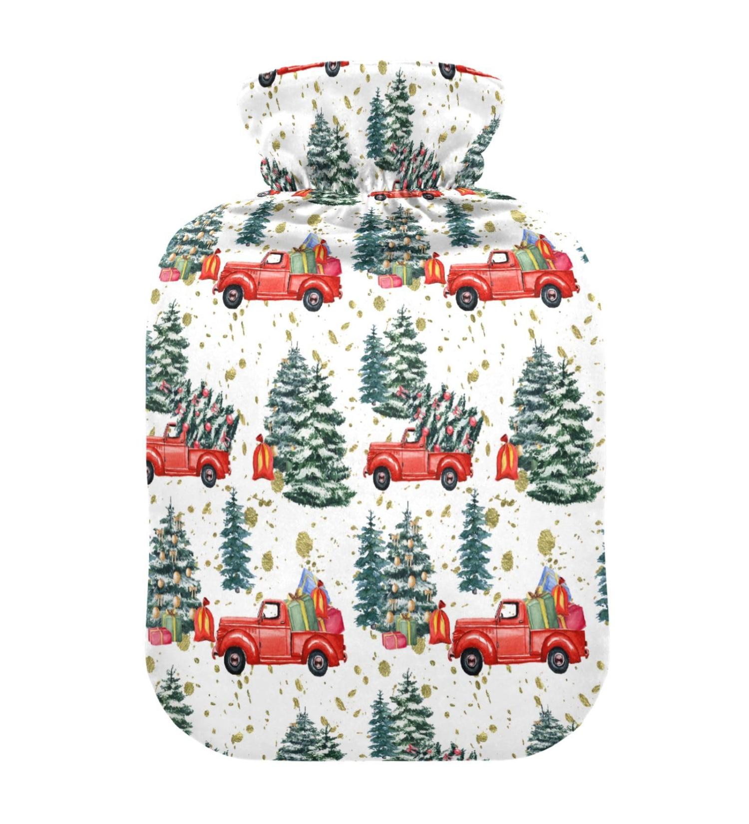Retro Truck Christmas Heat Bottle - 1L Hot Water Bottle for Pain Relief & Menstrual Comfort | International Shipping - Buy Online on GoSupps.com