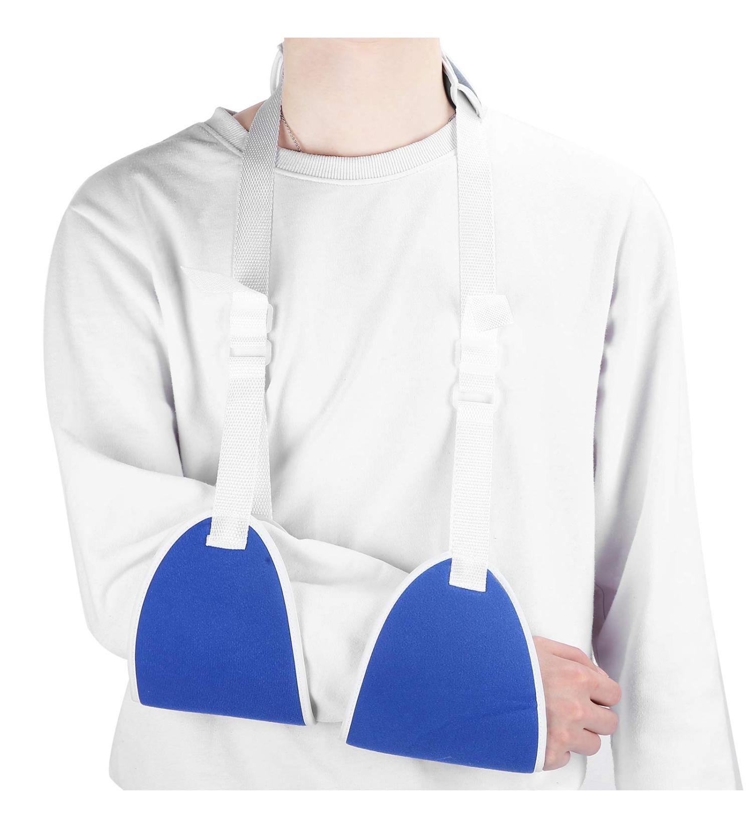 Arm Sling Shoulder Immobilizer with Pillow Support - Ideal for Elbow & Shoulder Injuries (Blue) | International Shipping - Buy Online on GoSupps.com