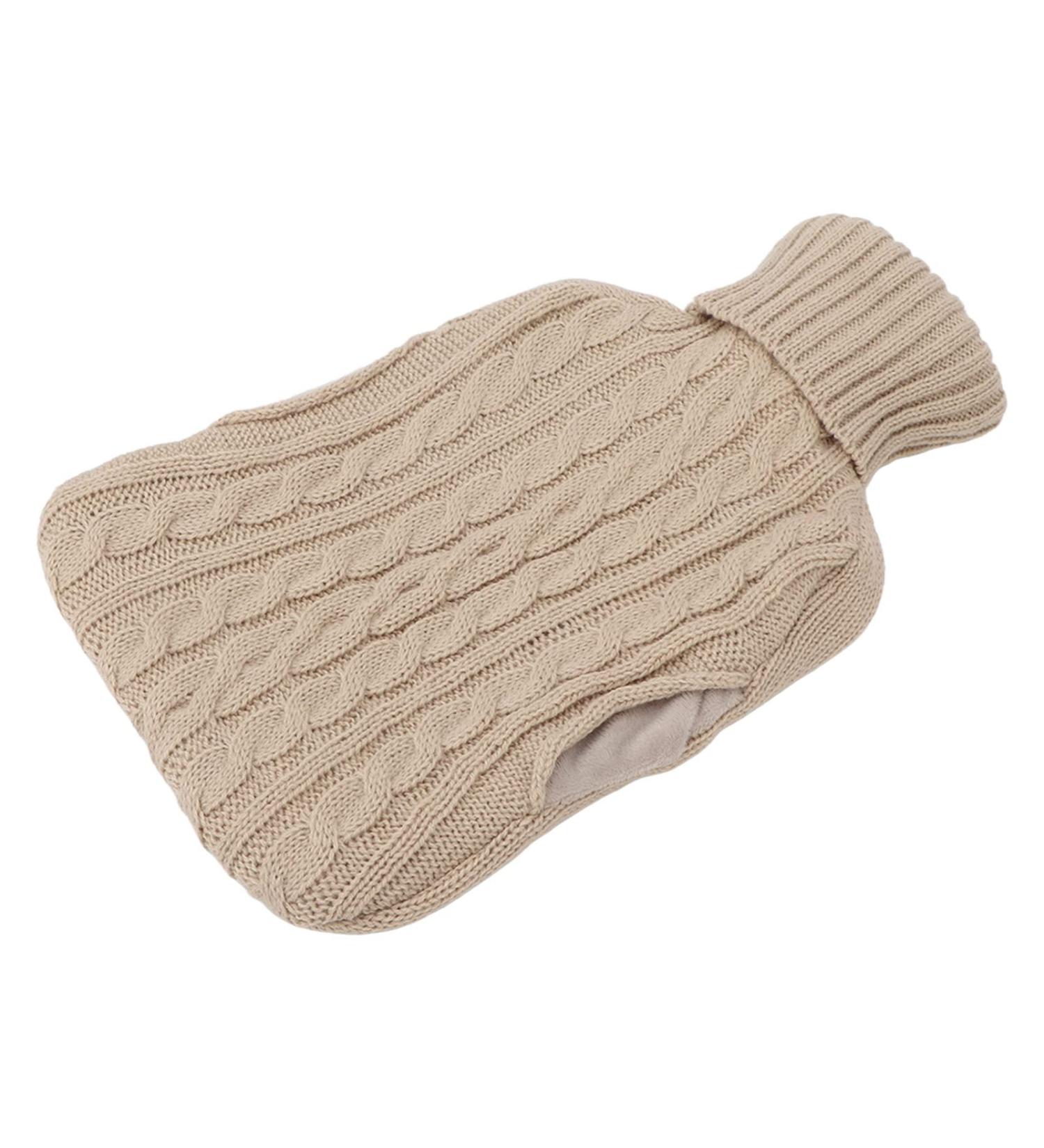 Buy Classic Hot Water Bottle & Comfortable Foot Warmer | Knitted Cover for Winter - Beige | International Shipping Available - Buy Online on GoSupps.com