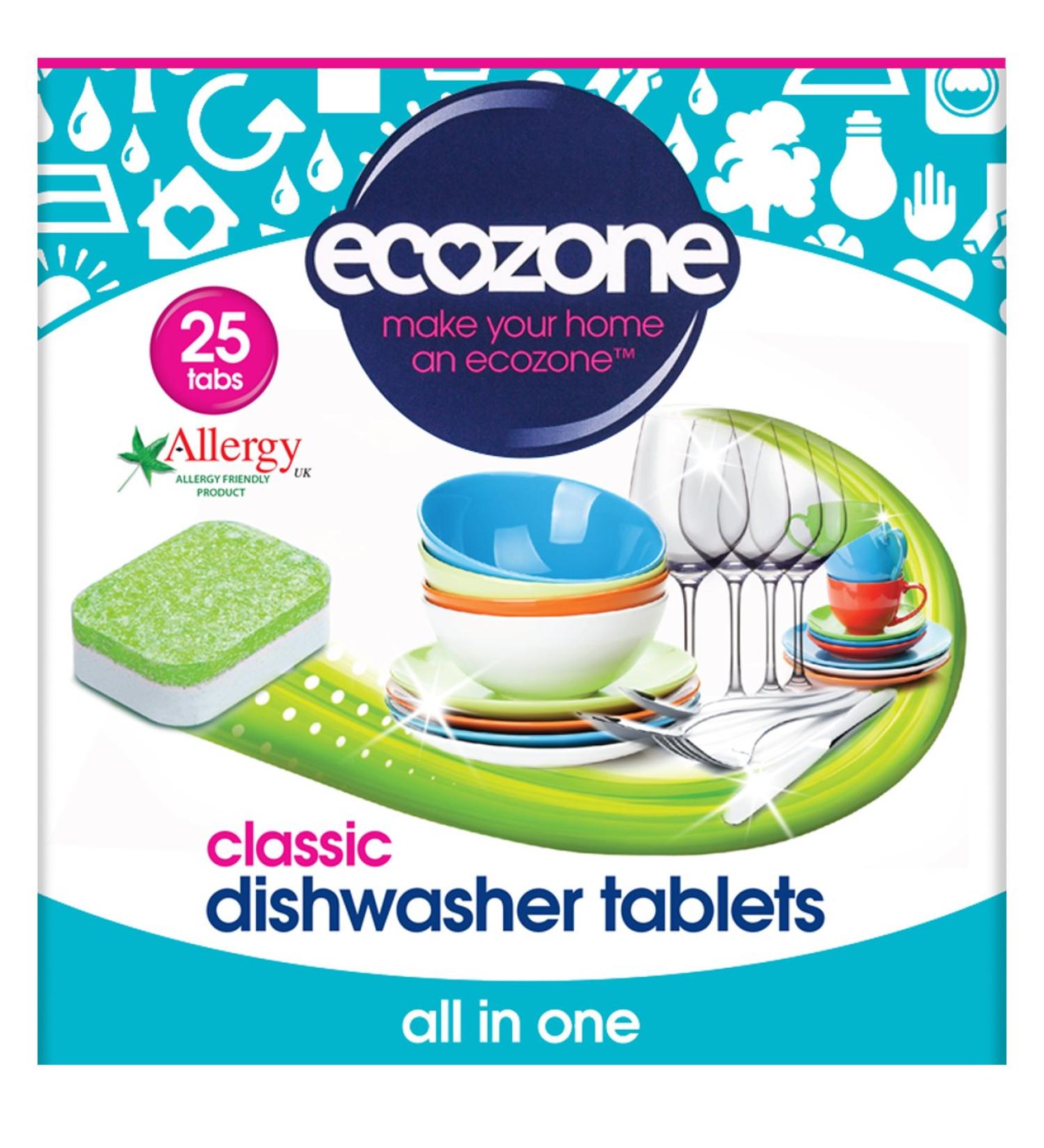 Ecozone All in One Classic Dishwasher Tablets - Pack of 25 - Buy Online on GoSupps.com