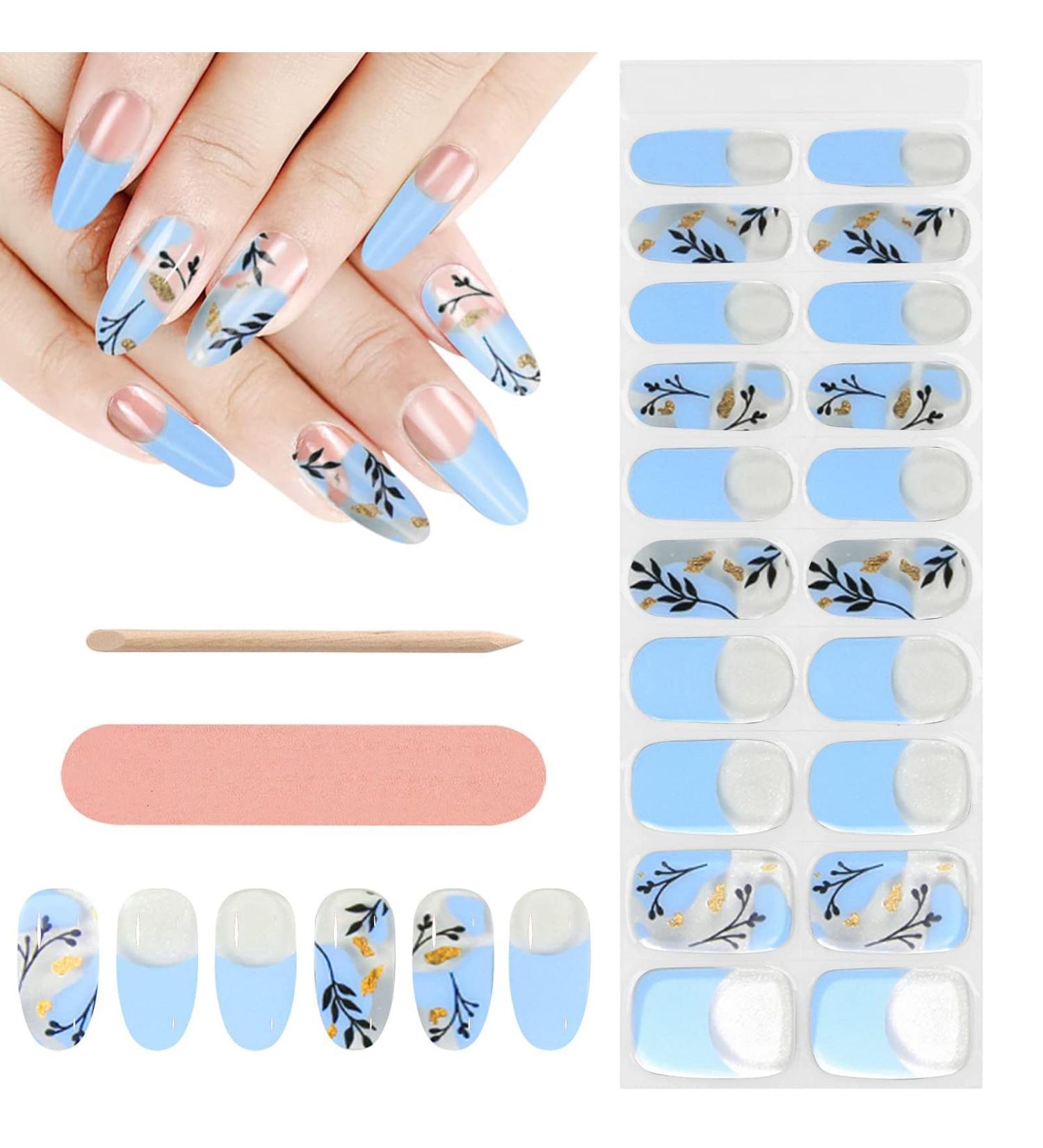 Kalolary 20PCS Nail Gel Polish Strips - Self-Adhesive Full Wraps Stickers with Nail File - UV/LED Lamp Required (NJTZ-19) - Buy Online on GoSupps.com