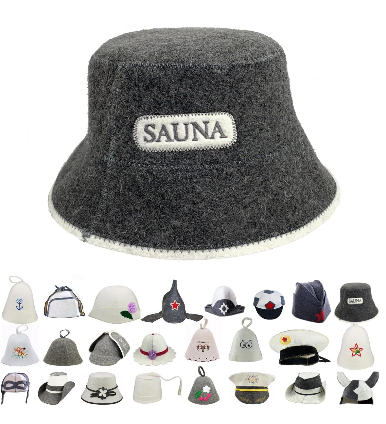 GMMH Sauna Hut - Premium Wollfilz Cap for Men & Women | Felt Sauna Hat Gray (1507) - Perfect Sauna Accessory - Buy Online on GoSupps.com