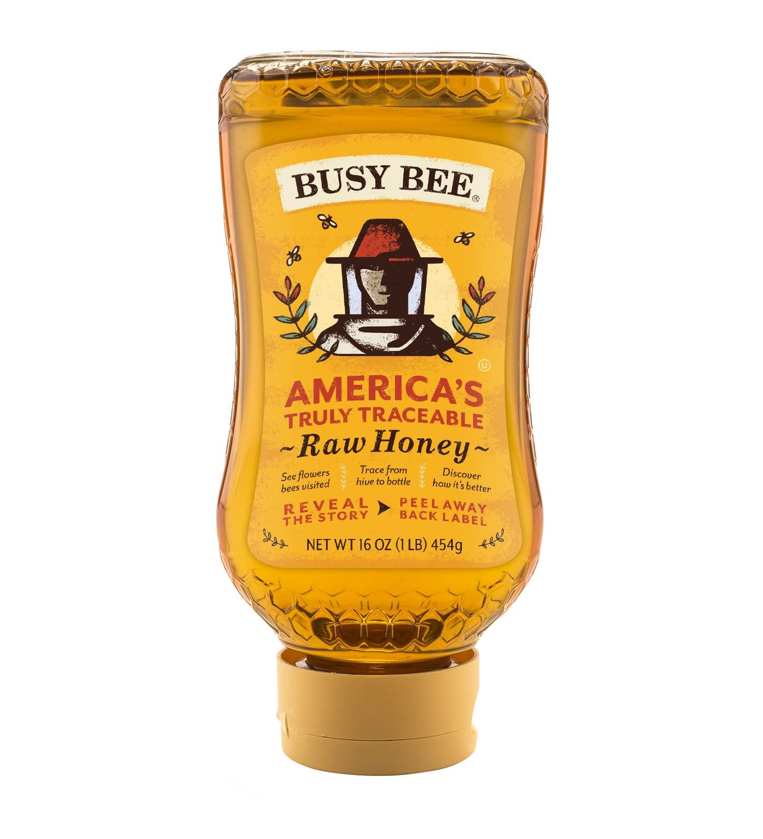 Busy Bee Raw Unfiltered USA Wildflower Honey 16 Ounce - 1 LB | 100% Pure Honey (Pack of 1) - Buy Online on GoSupps.com