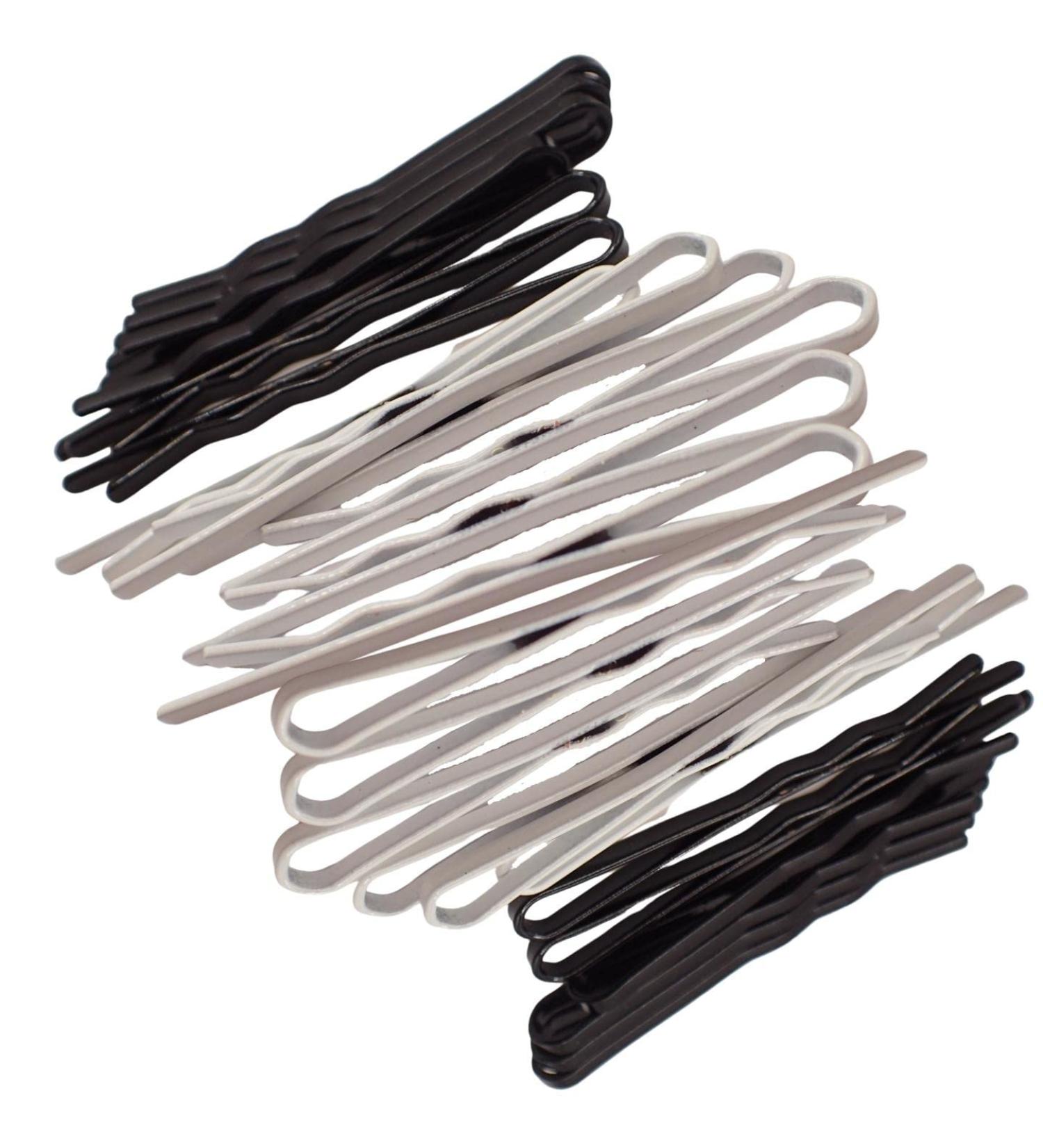 Topkids Accessories 24pc Bright Coloured Kirby Grip Hair Clip Bobby Pins Simple Clips For Everyday Use For Women & Men Girls & Boys Unisex Hair Pins (Black & White) - Buy Online on GoSupps.com