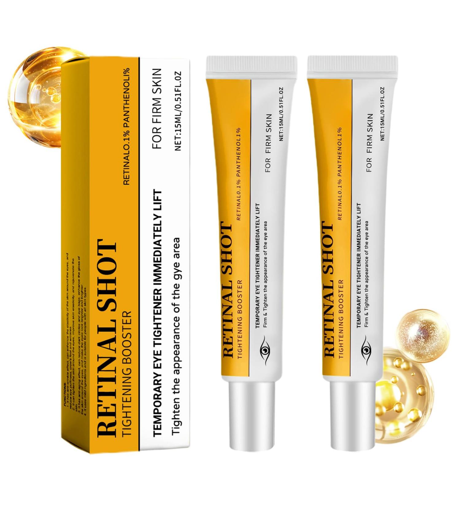 New Retinal Shot Tightening Booster Advanced Eye Repair Cream Retinol Skin Booster Serum Reduces The Look of Under eye Bags Dark Circles & Puffiness Anti-Aging Fine Lines (2 Bottle) - Buy Online on GoSupps.com